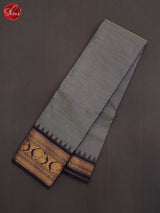 Grey & Black  - Silkcotton-halfpure Saree - Shop on ShrusEternity.com