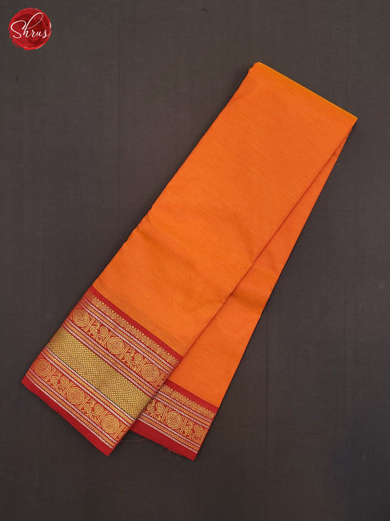 Orange & Pink- Silkcotton-halfpure Saree - Shop on ShrusEternity.com