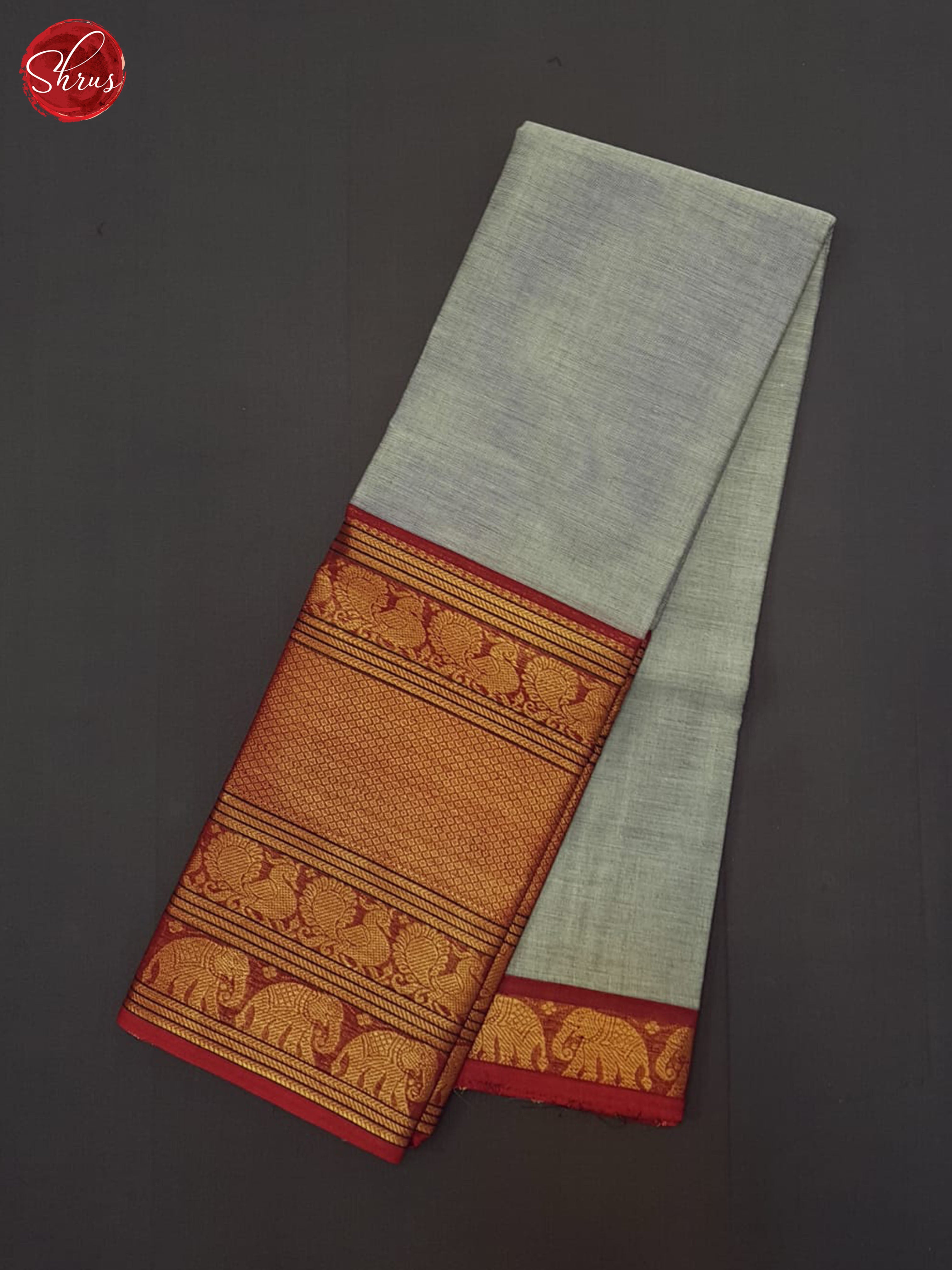 Grey & Maroon - Chettinad Cotton Saree - Shop on ShrusEternity.com