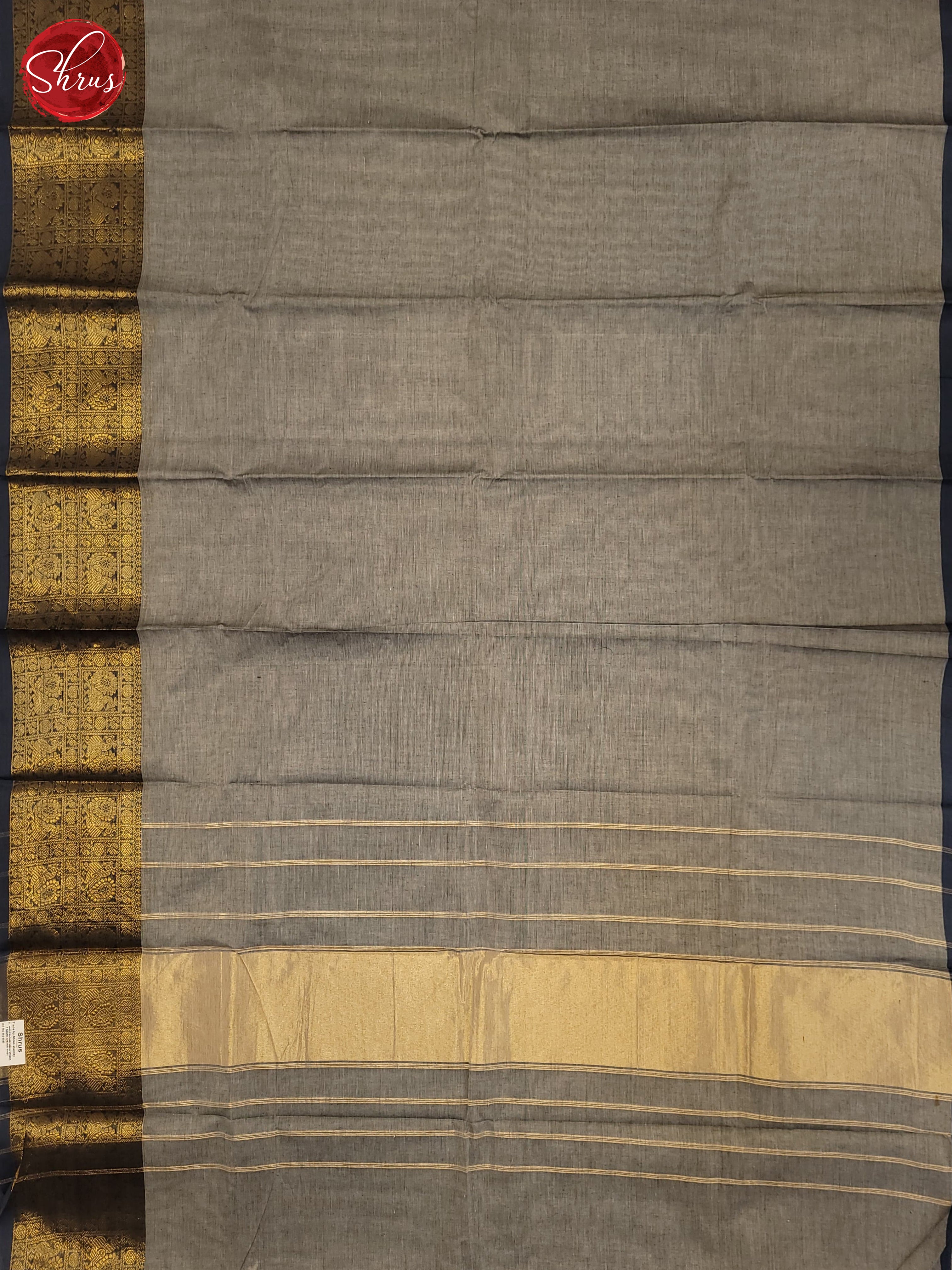 Grey & Blue- Chettinad Cotton Saree - Shop on ShrusEternity.com