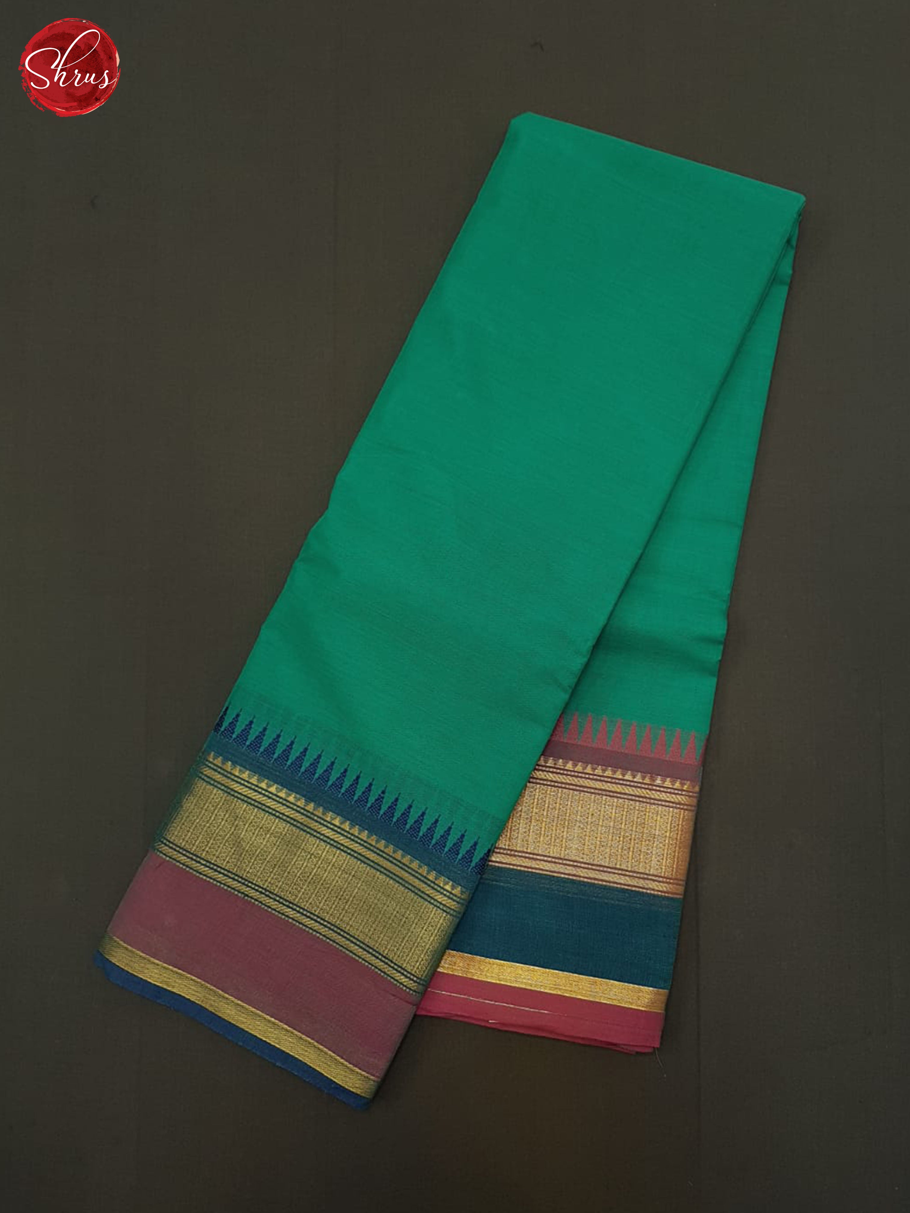Teal Green & Blue - Chettinad Cotton Saree - Shop on ShrusEternity.com