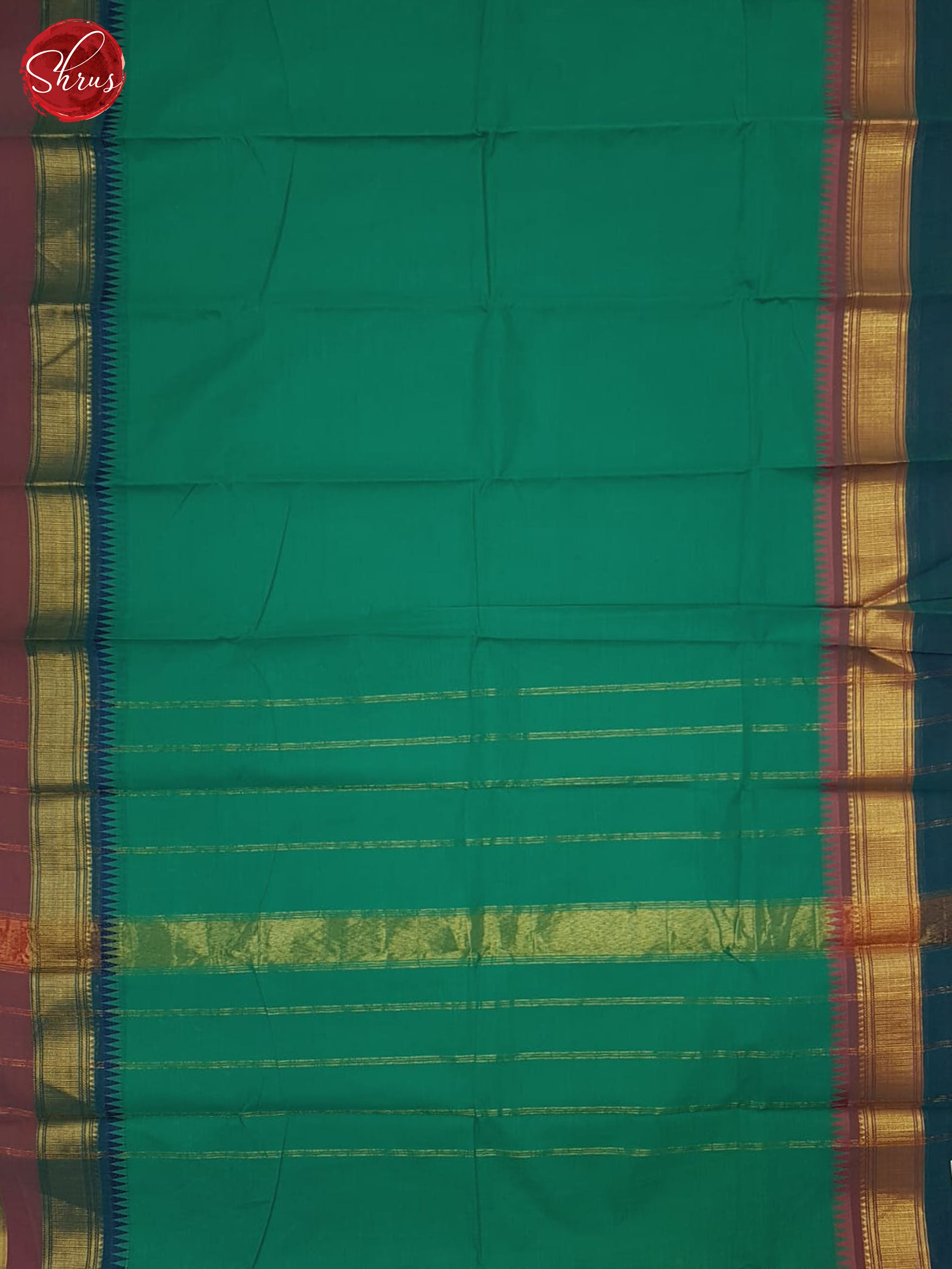 Teal Green & Blue - Chettinad Cotton Saree - Shop on ShrusEternity.com