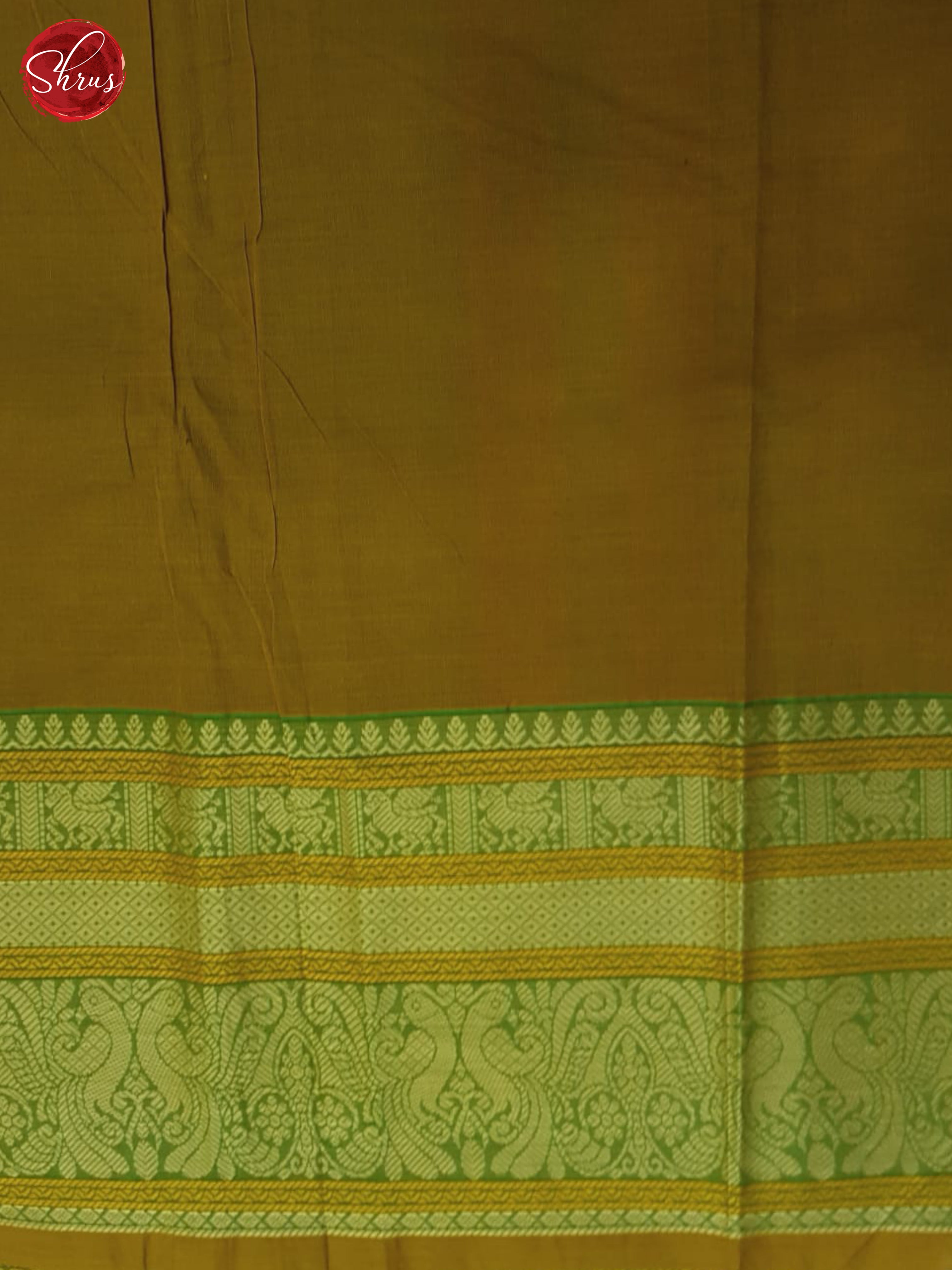 Mustard And Green- Kanchi Cotton Saree - Shop on ShrusEternity.com