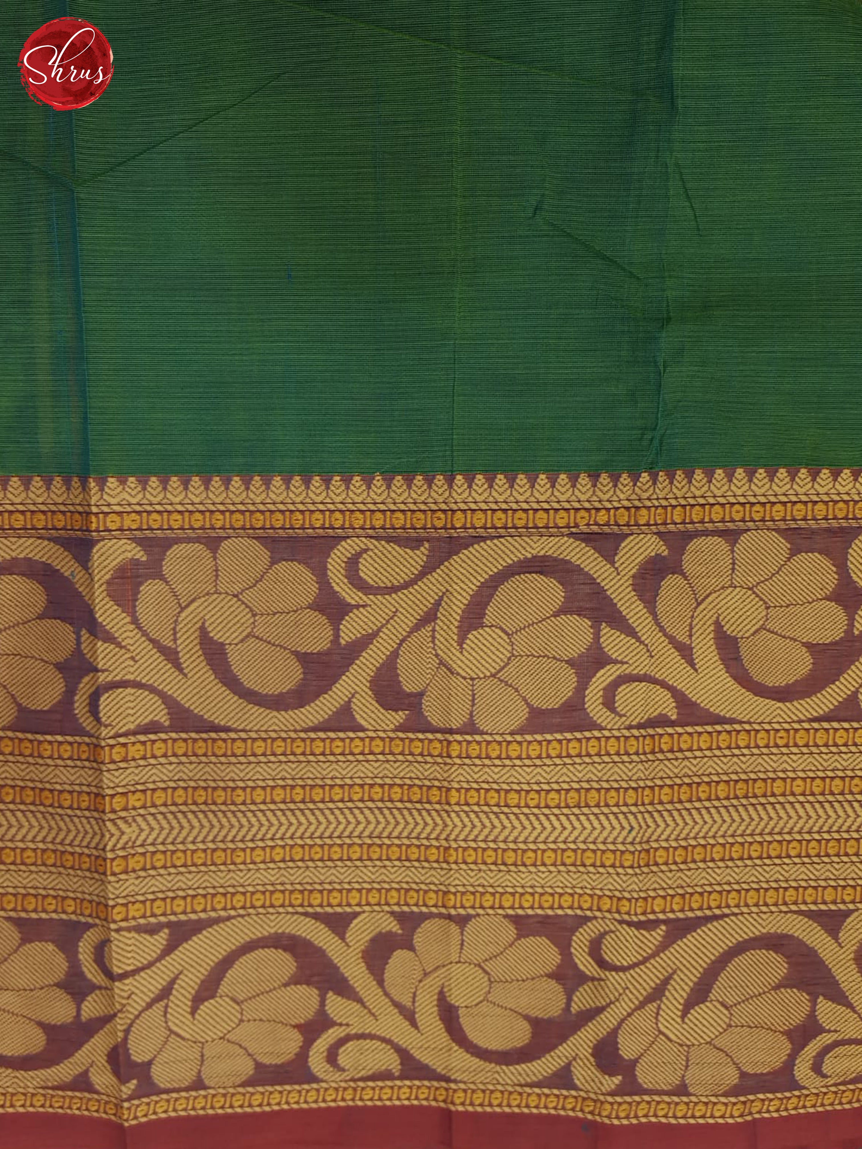 Green &  Blue- Kanchi Cotton Saree - Shop on ShrusEternity.com
