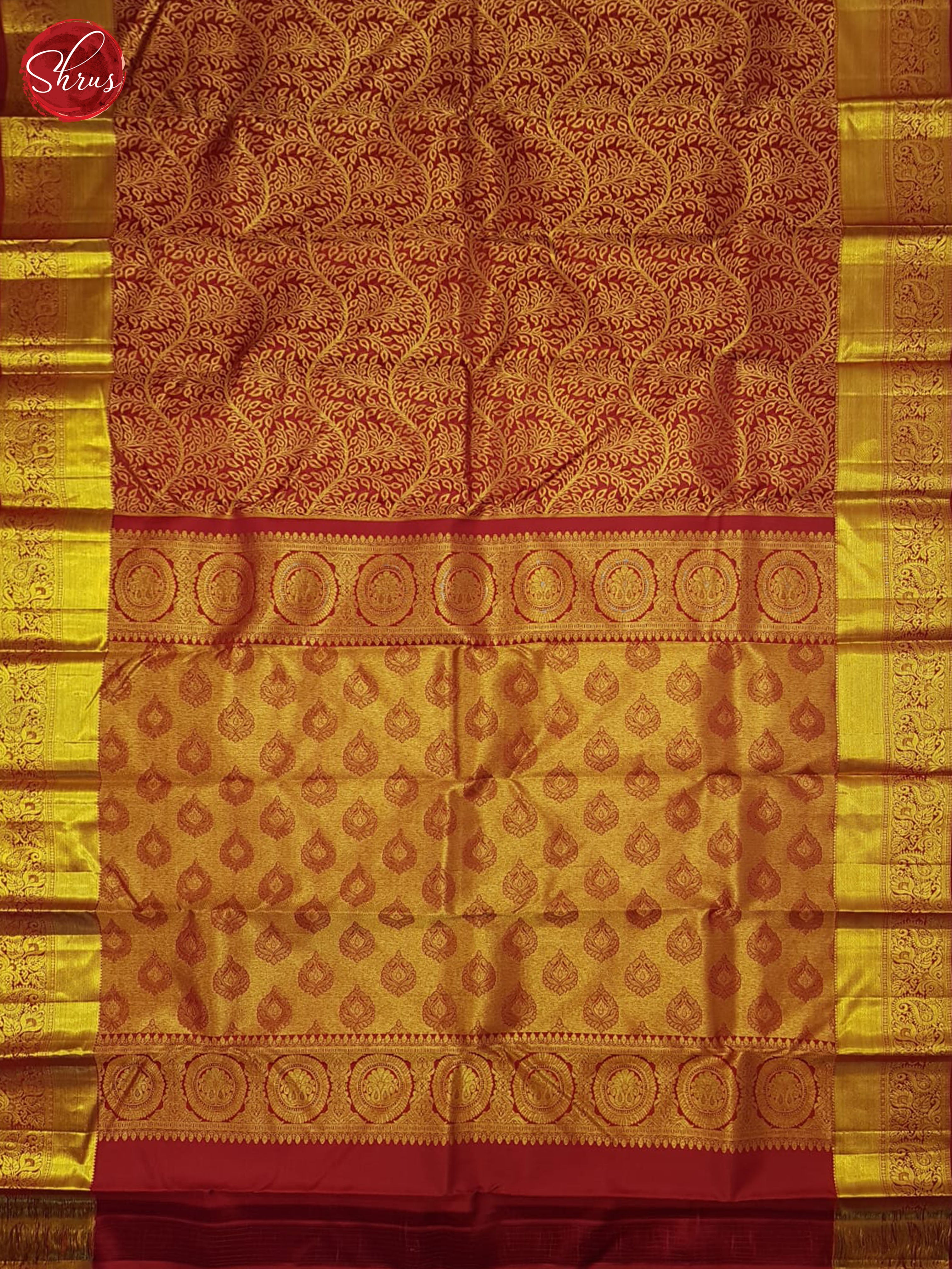 Arakku Maroon(single tone)-Kanchipuram Silk Saree - Shop on ShrusEternity.com