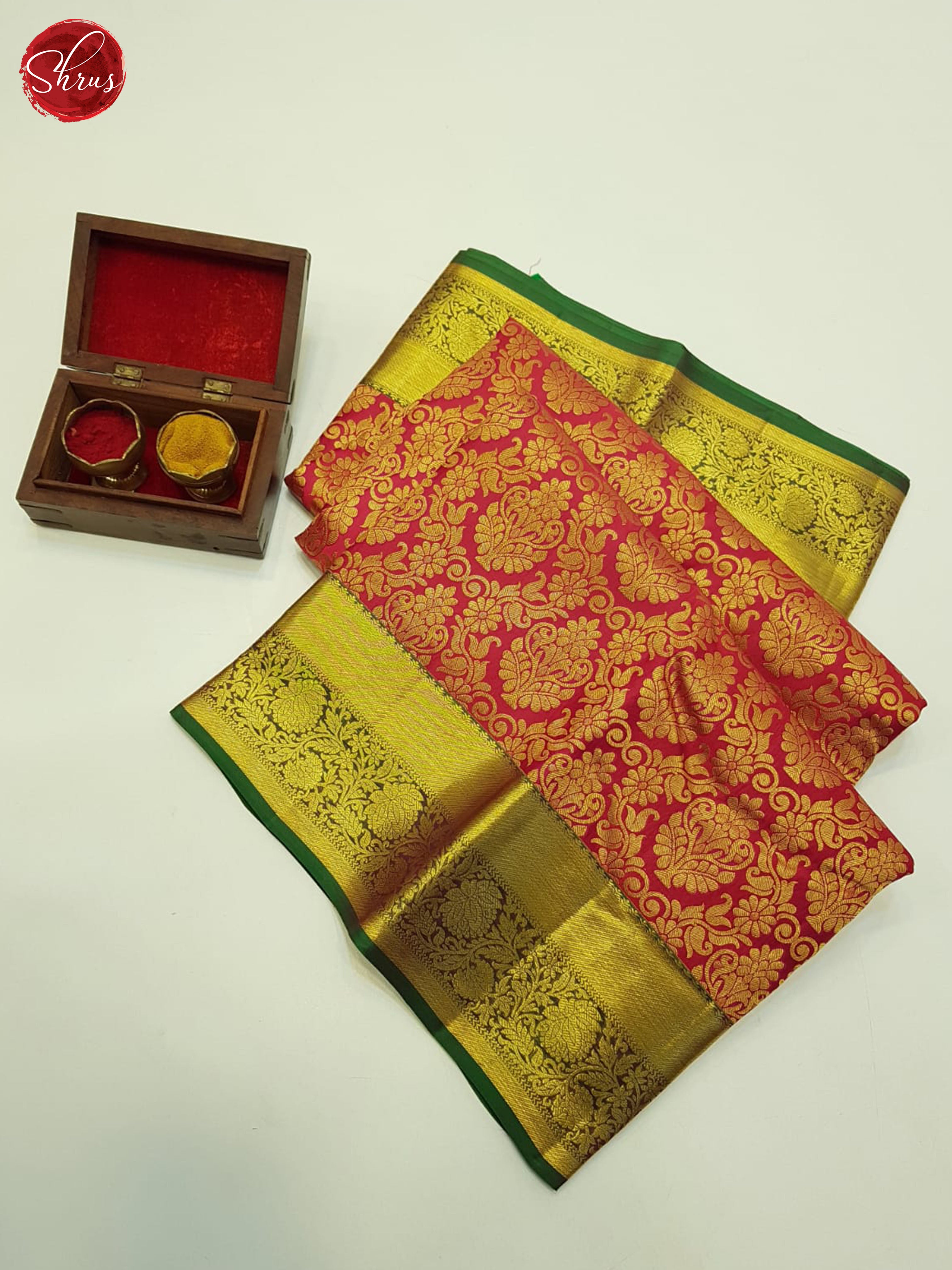 Red and green - Kanchipuram Silk - Shop on ShrusEternity.com