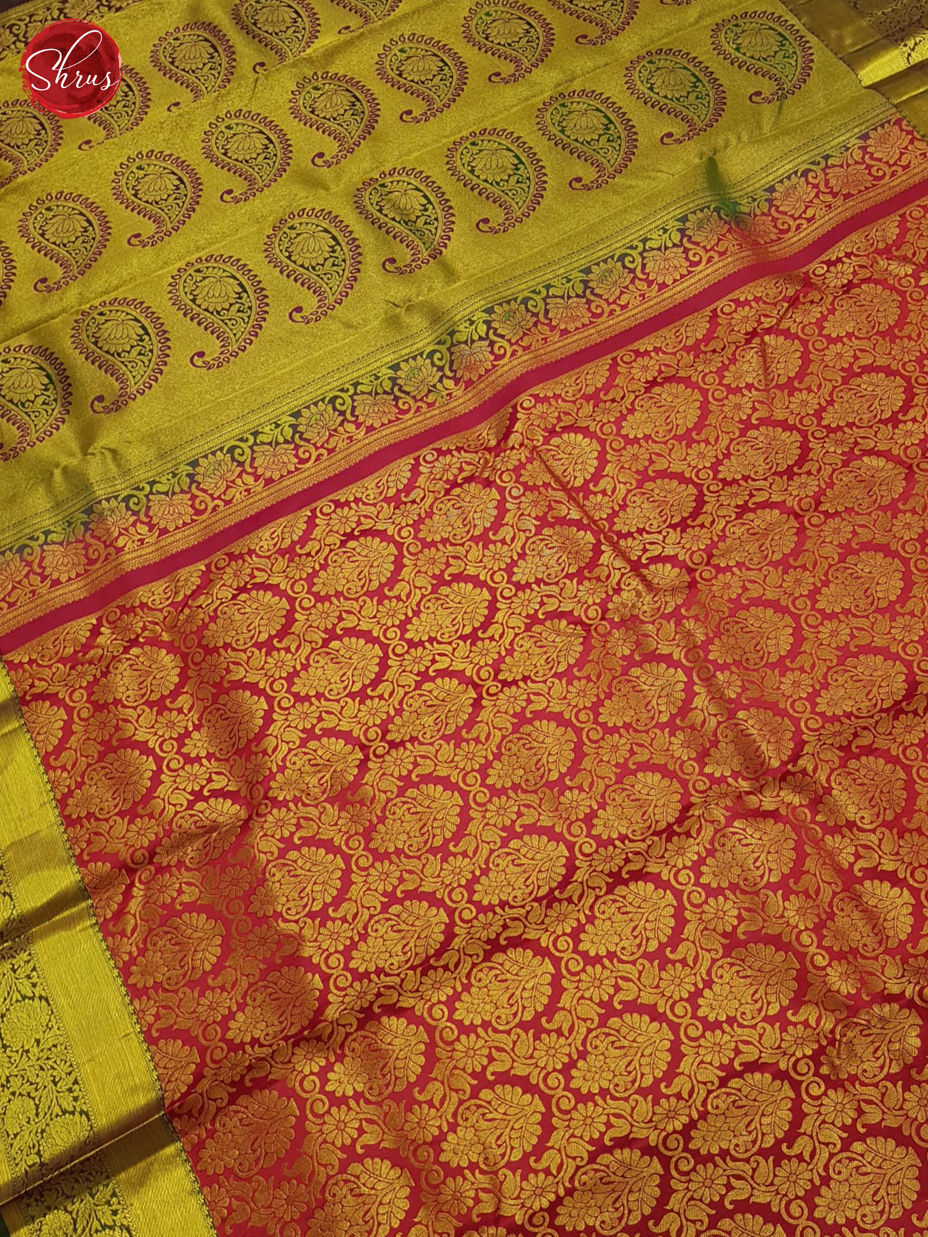 Red and green - Kanchipuram Silk - Shop on ShrusEternity.com
