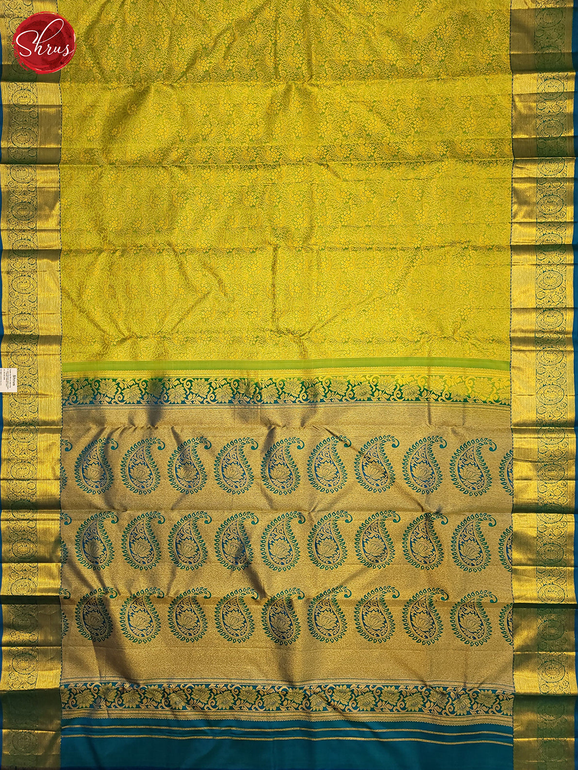 Green & Peacock Blue  - Kanchipuram Silk Saree - Shop on ShrusEternity.com