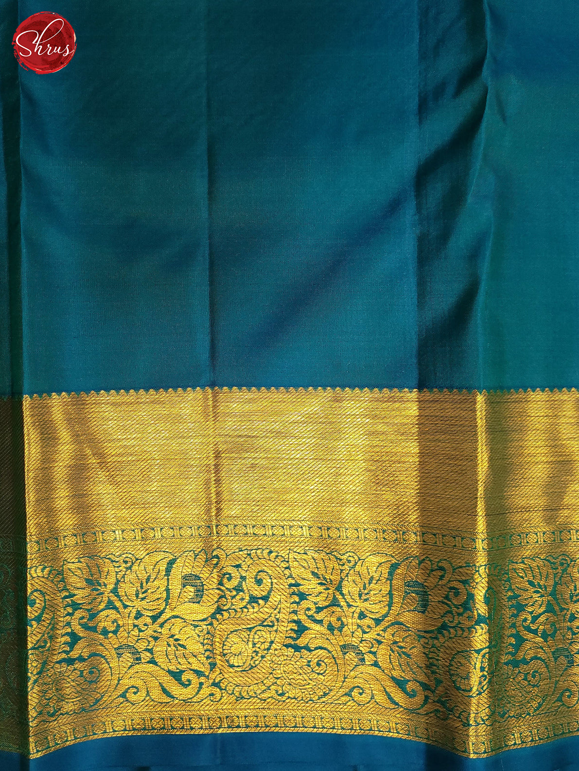 Peach & Peacock Blue- Kanchipuram Silk Saree - Shop on ShrusEternity.com