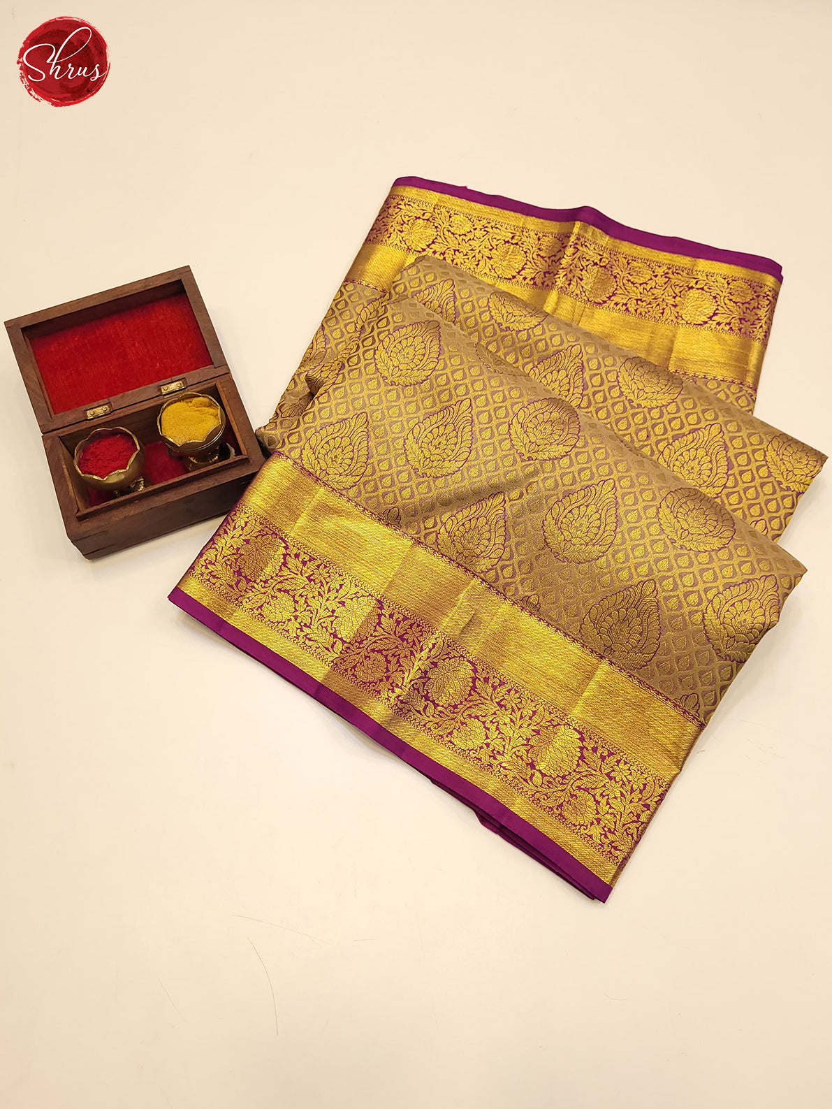 Gold & Majenta Pink- Kanchipuram Silk Saree - Shop on ShrusEternity.com