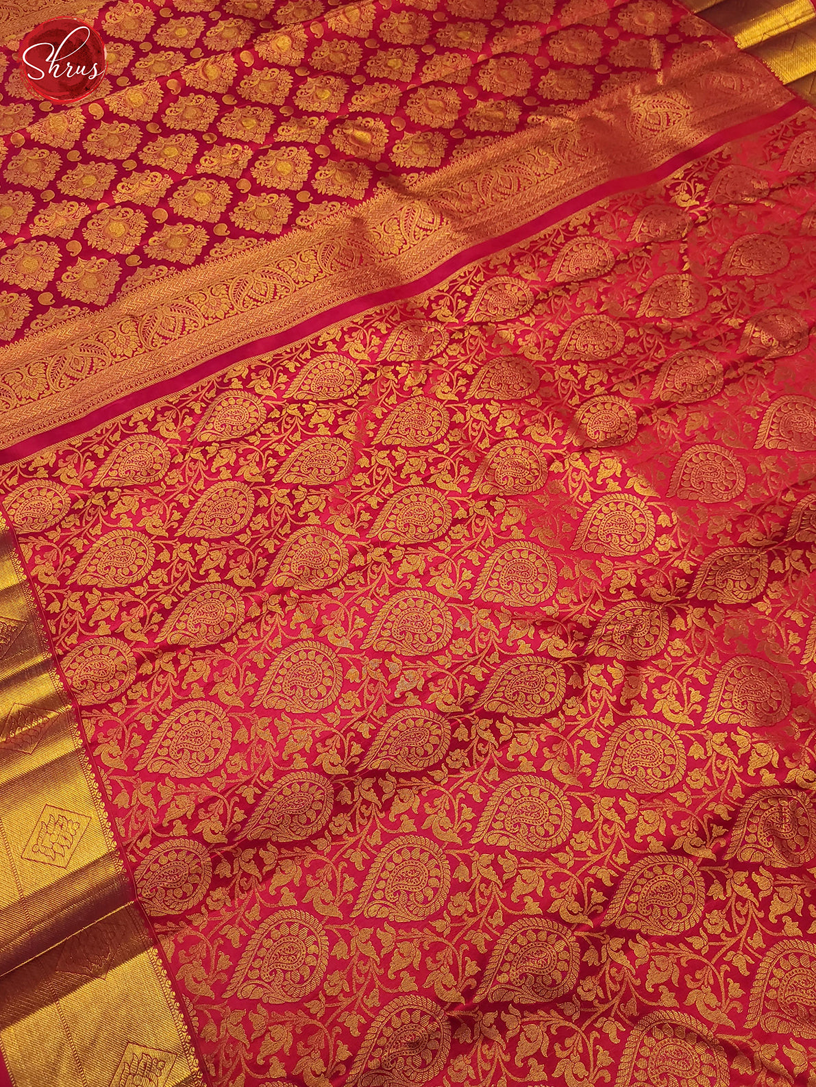 Rani Pink(Single Tone)- Kanchipuram Silk Saree - Shop on ShrusEternity.com
