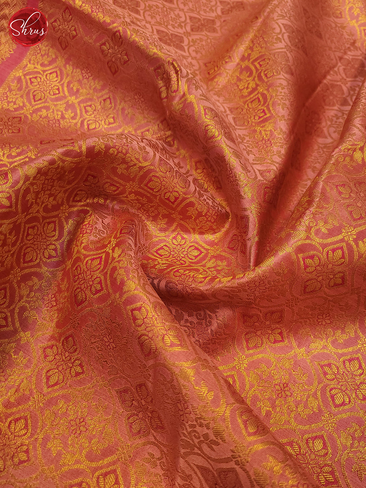 Peachish Pink & Pink - Kanchipuram Silk Saree - Shop on ShrusEternity.com