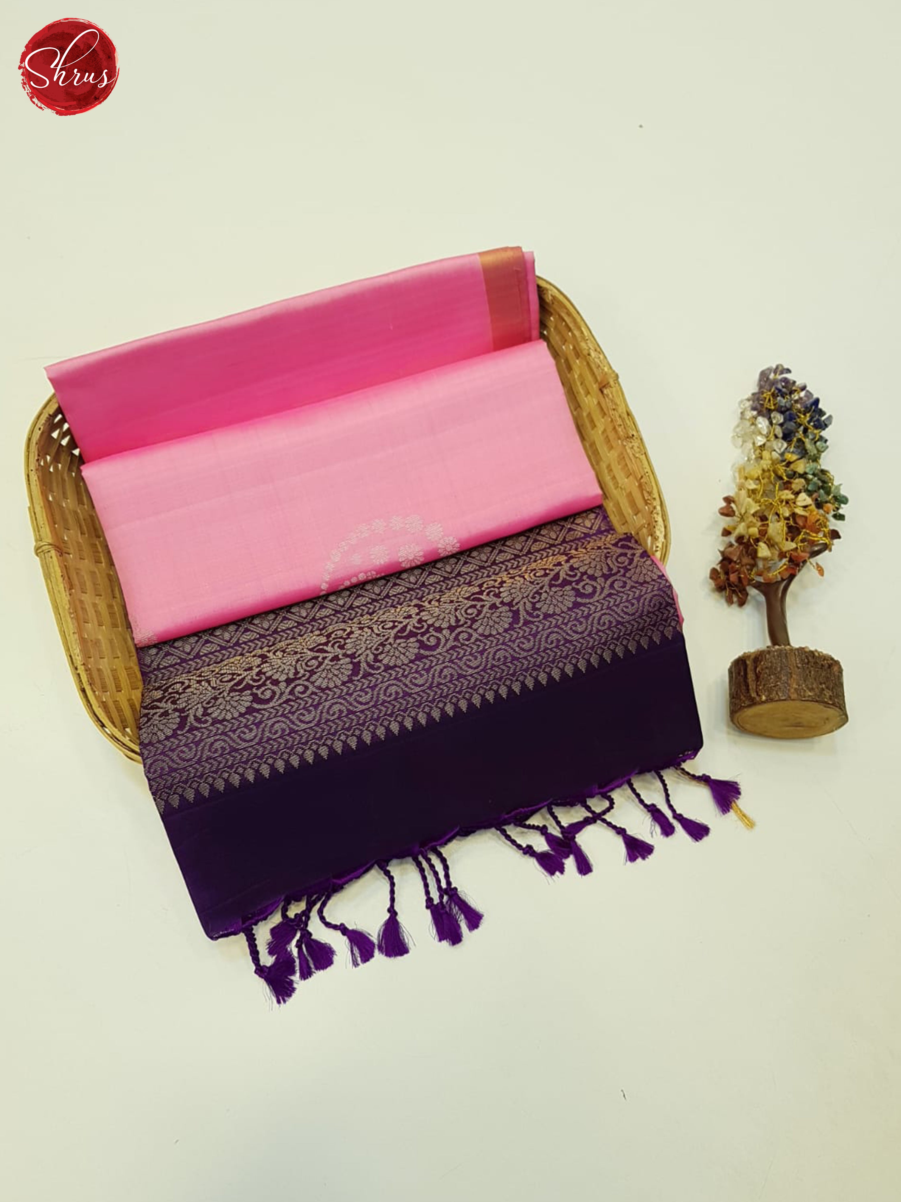 Pink & Purple- Soft Silk Saree - Shop on ShrusEternity.com