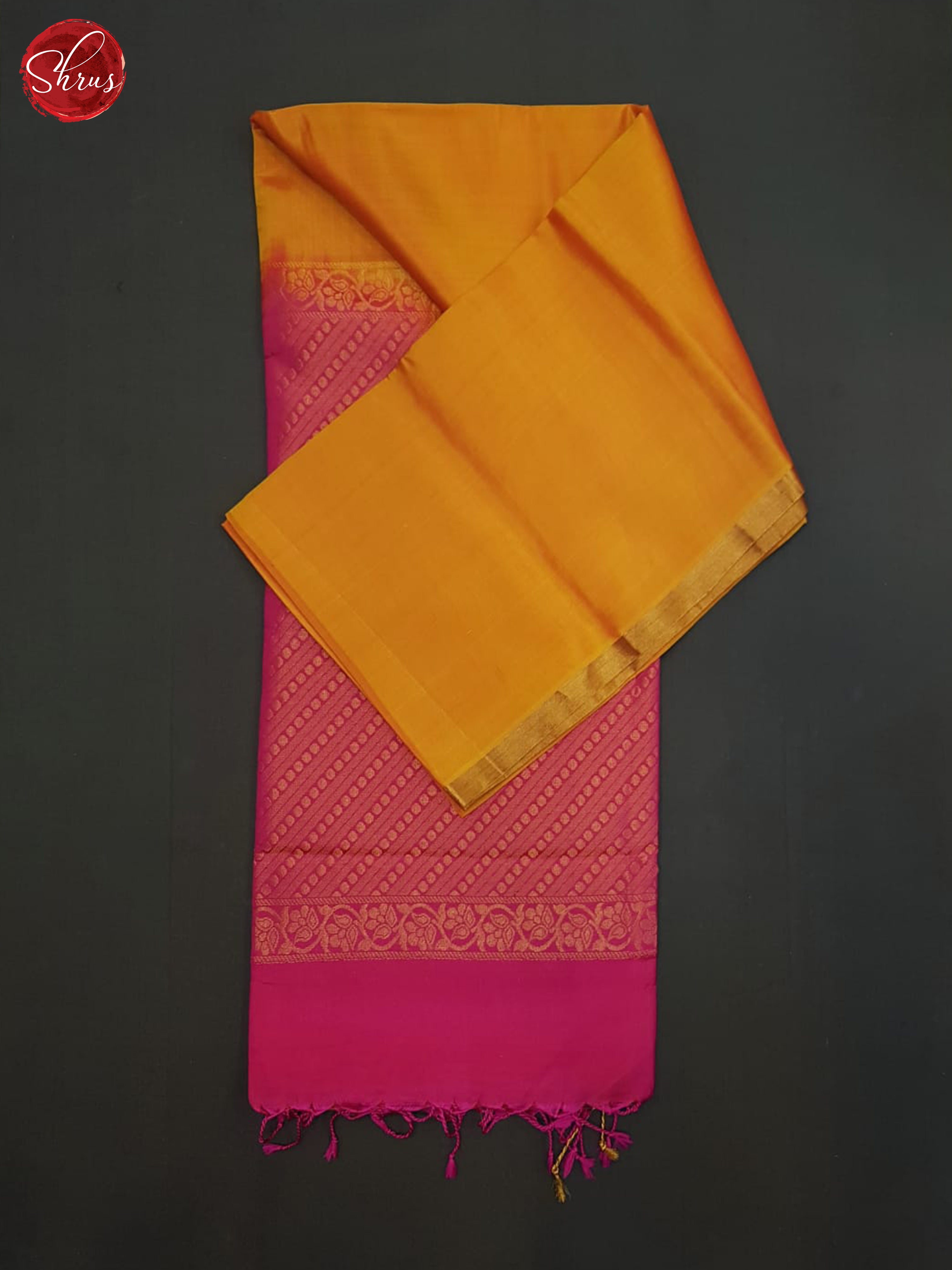 Orange & Pink- Softsilk-halfpure Saree - Shop on ShrusEternity.com