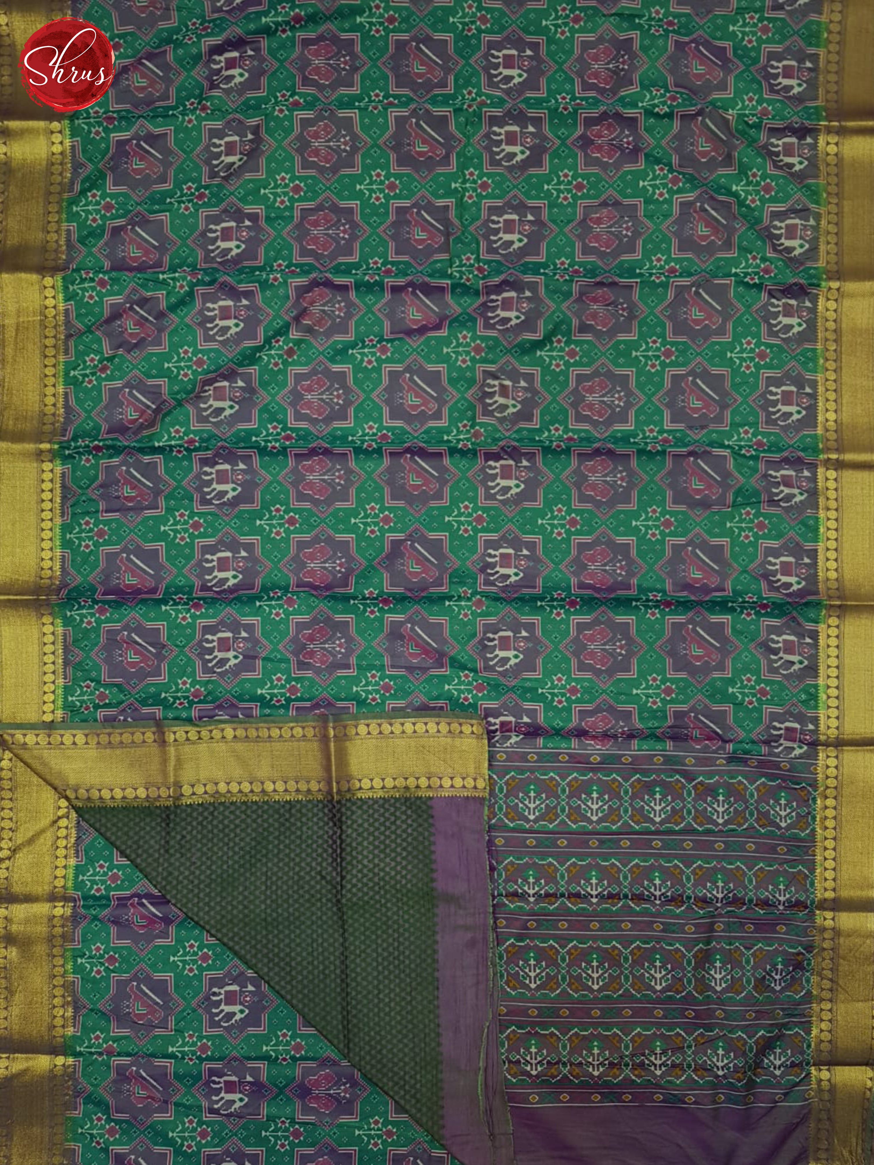 Green & Purple- Semi Patola Saree - Shop on ShrusEternity.com
