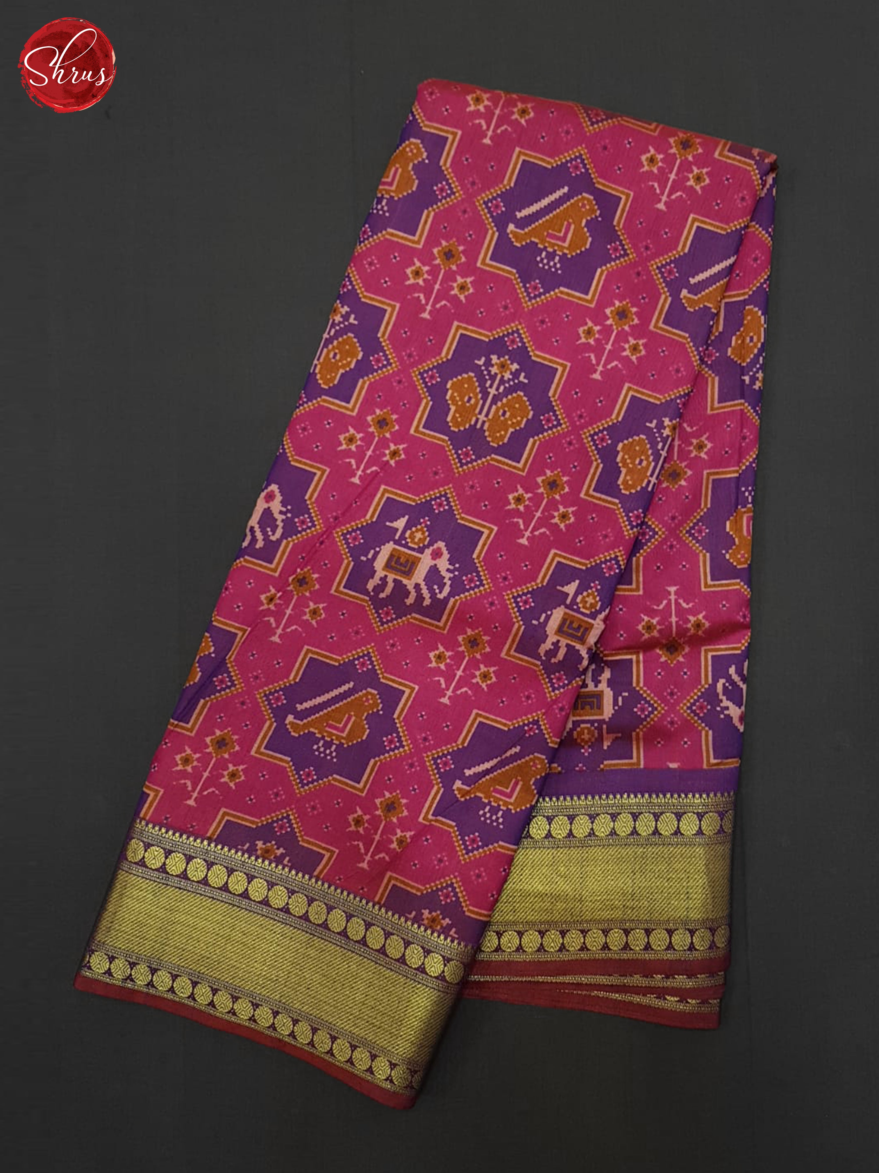 Pink & Purple - Semi Patola Saree - Shop on ShrusEternity.com