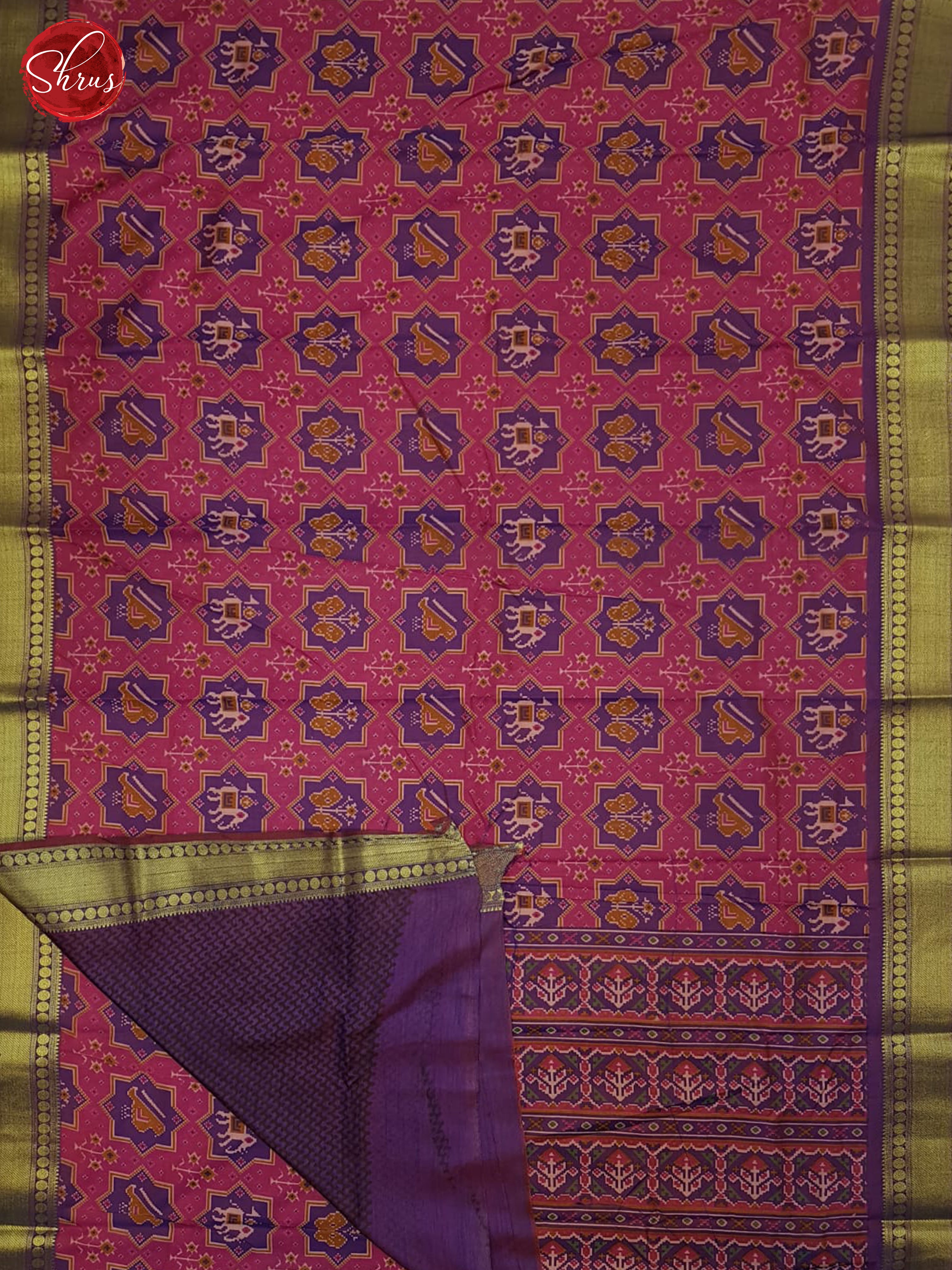 Pink & Purple - Semi Patola Saree - Shop on ShrusEternity.com