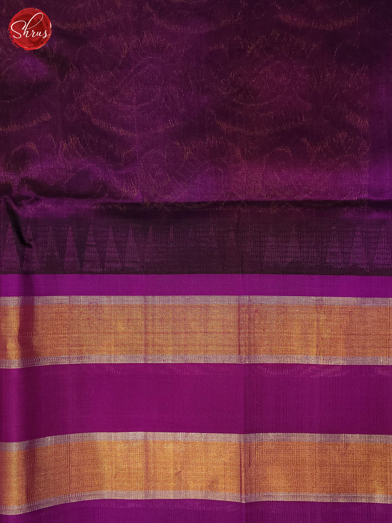Cream & Purple - Silk Cotton Saree - Shop on ShrusEternity.com