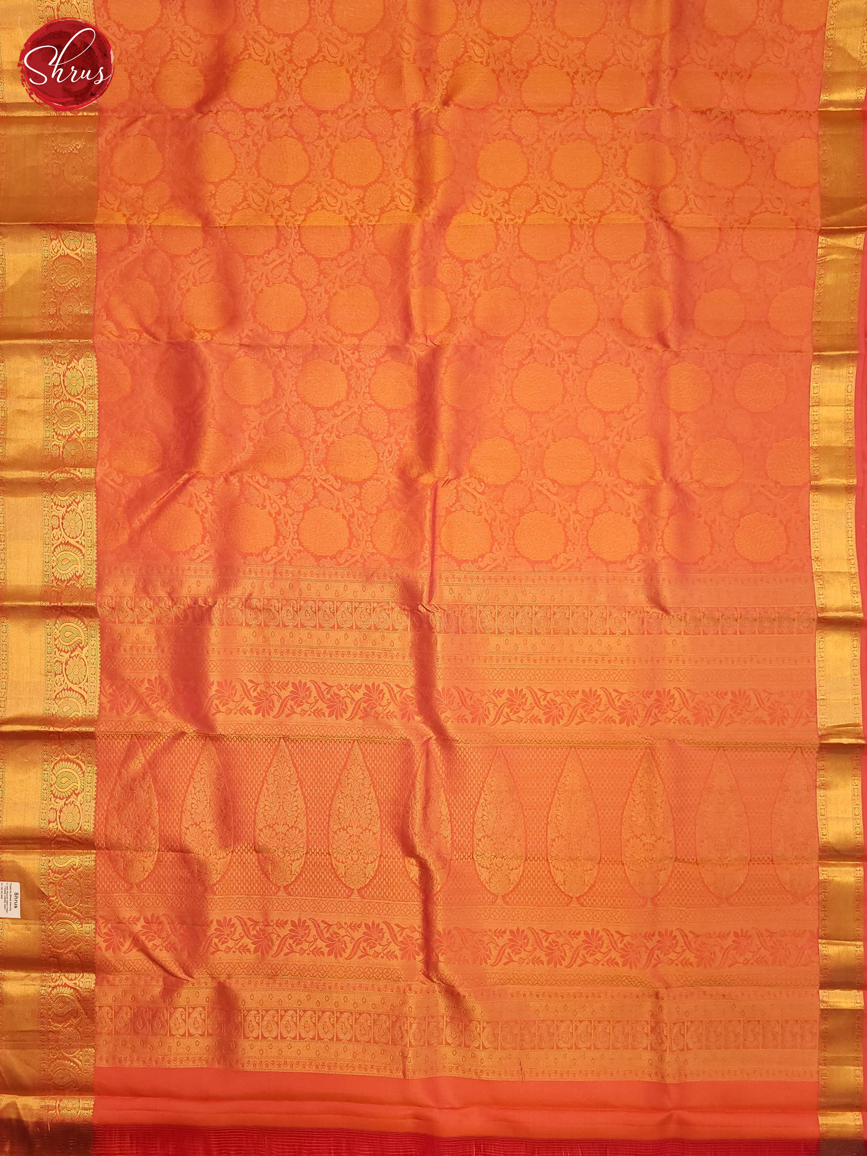 Peach(single tone)-Kanchipuram Silk saree - Shop on ShrusEternity.com