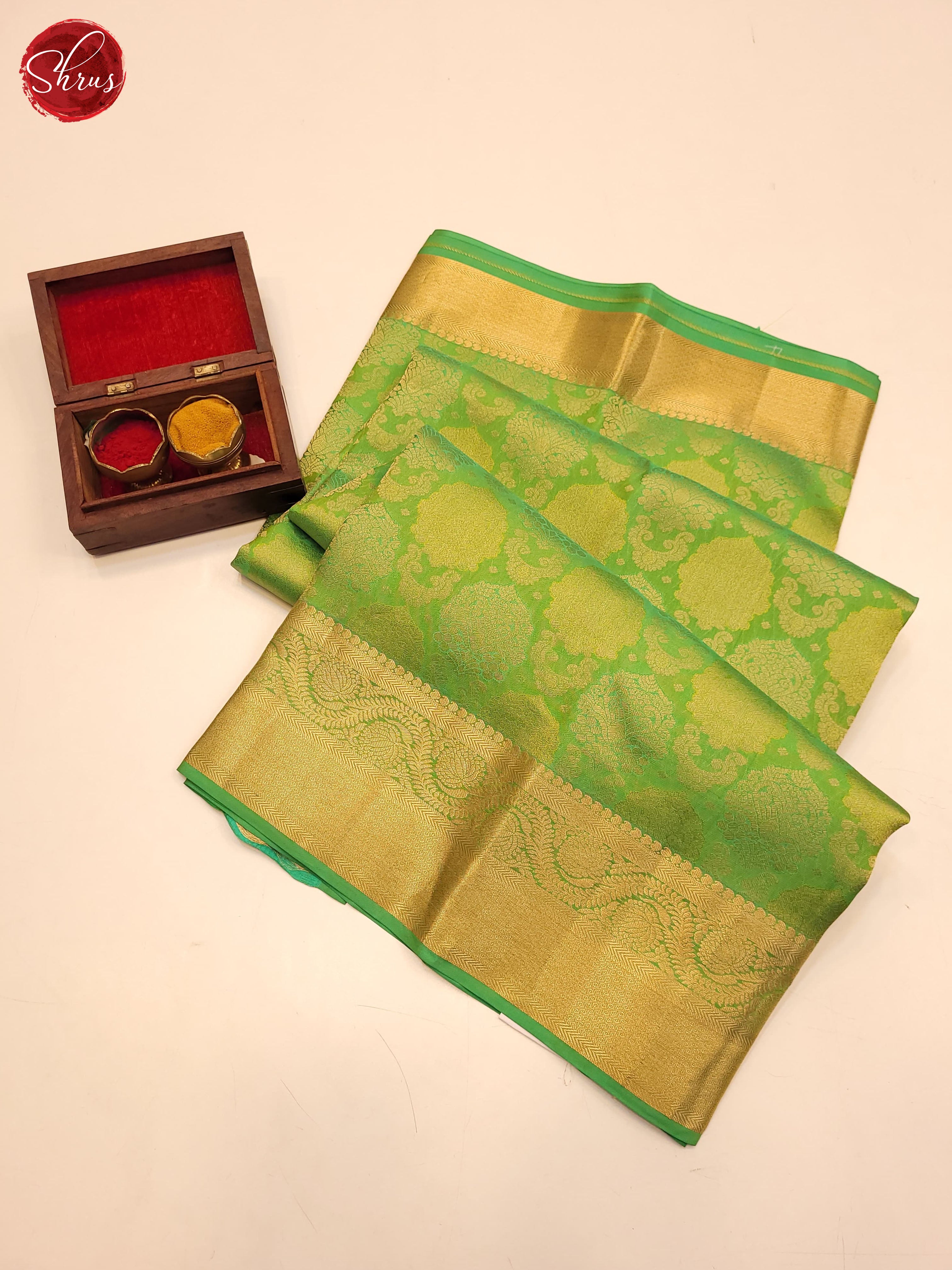 Green(single tone)-Kanchipuram Silk saree - Shop on ShrusEternity.com