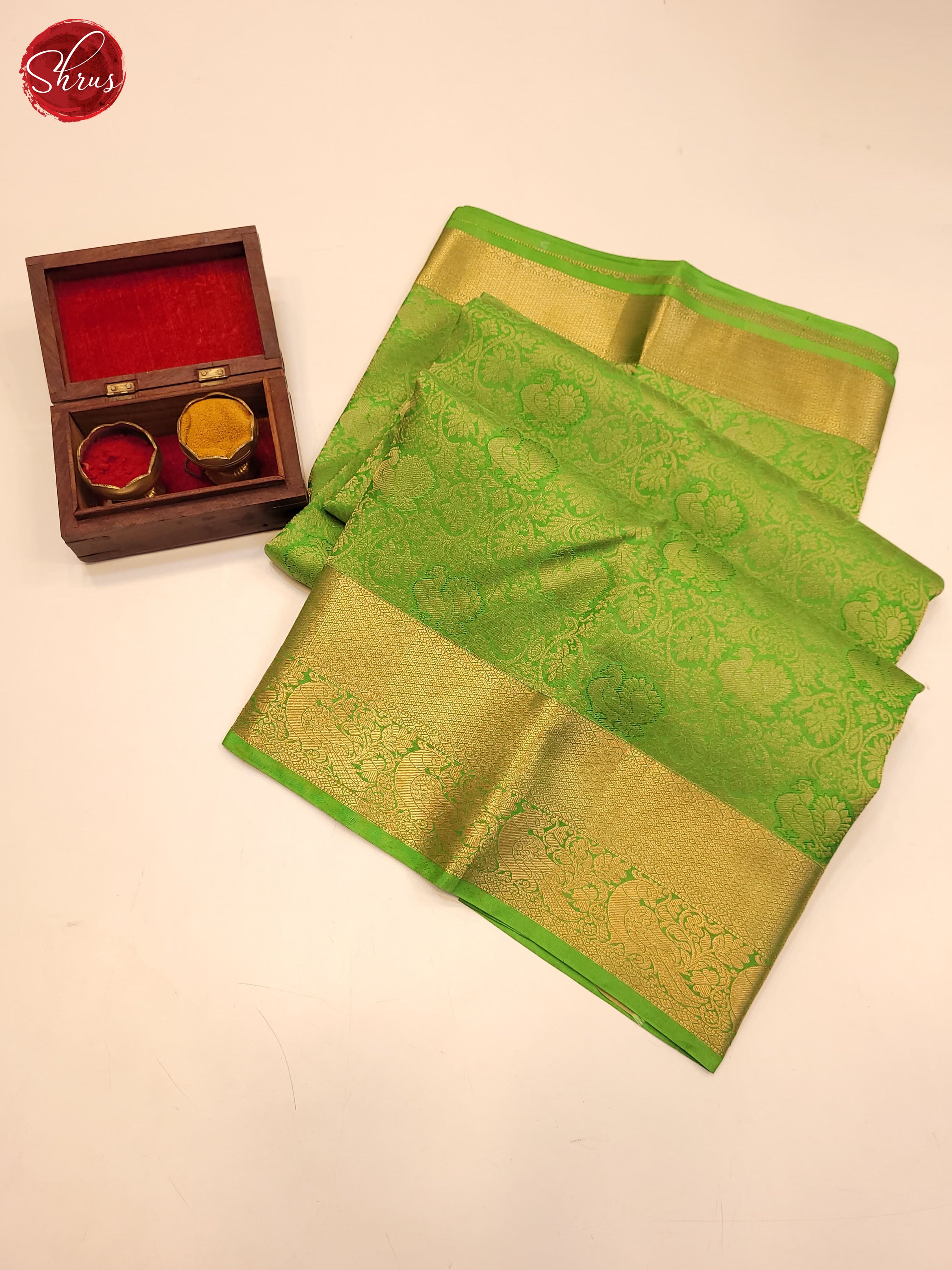 Green(single tone)-Kanchipuram silk saree - Shop on ShrusEternity.com