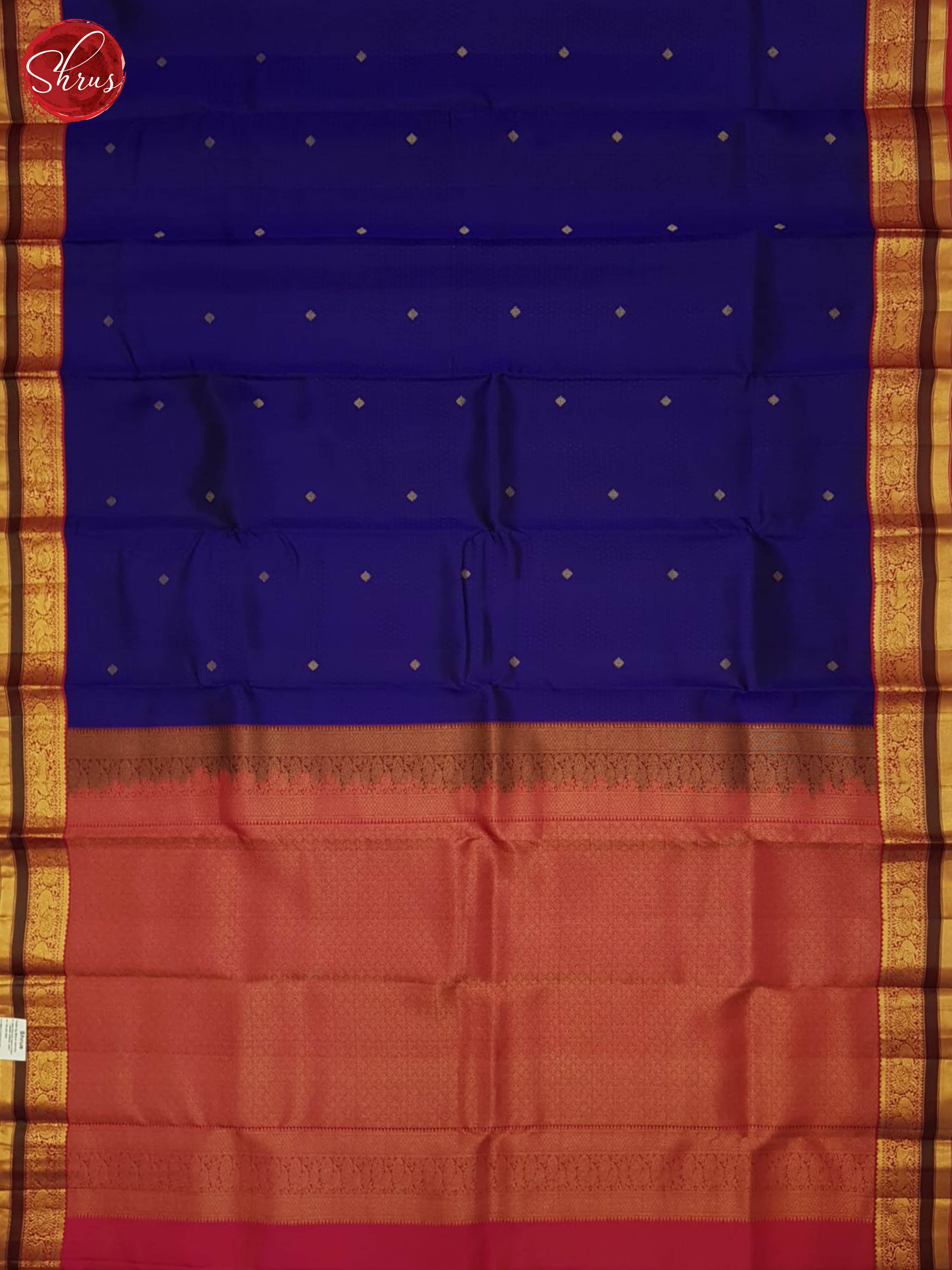 Blue And Pink-Kanchipuram Silk Saree - Shop on ShrusEternity.com