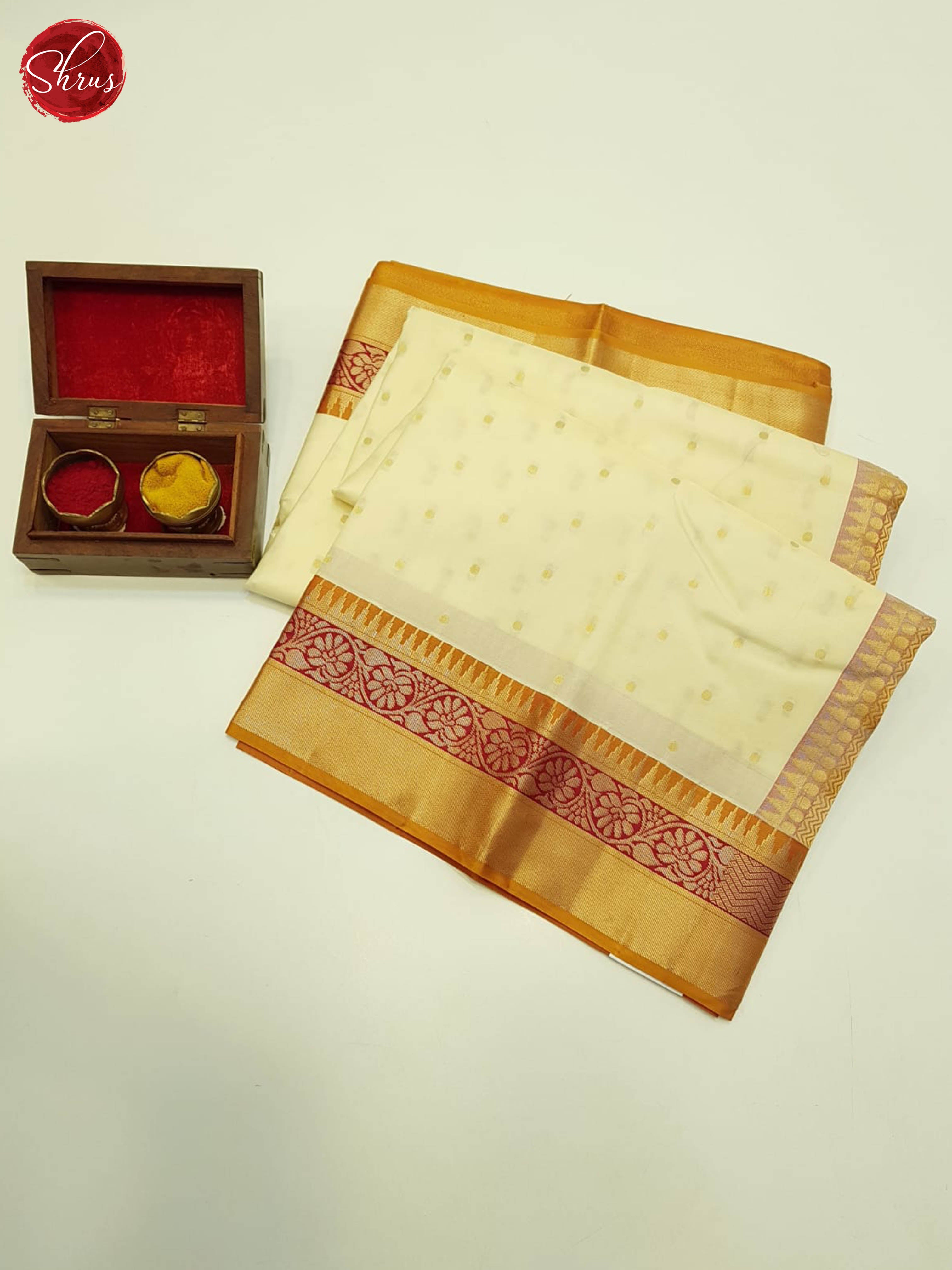 Cream And Honey-Kanchipuram Silk Saree - Shop on ShrusEternity.com