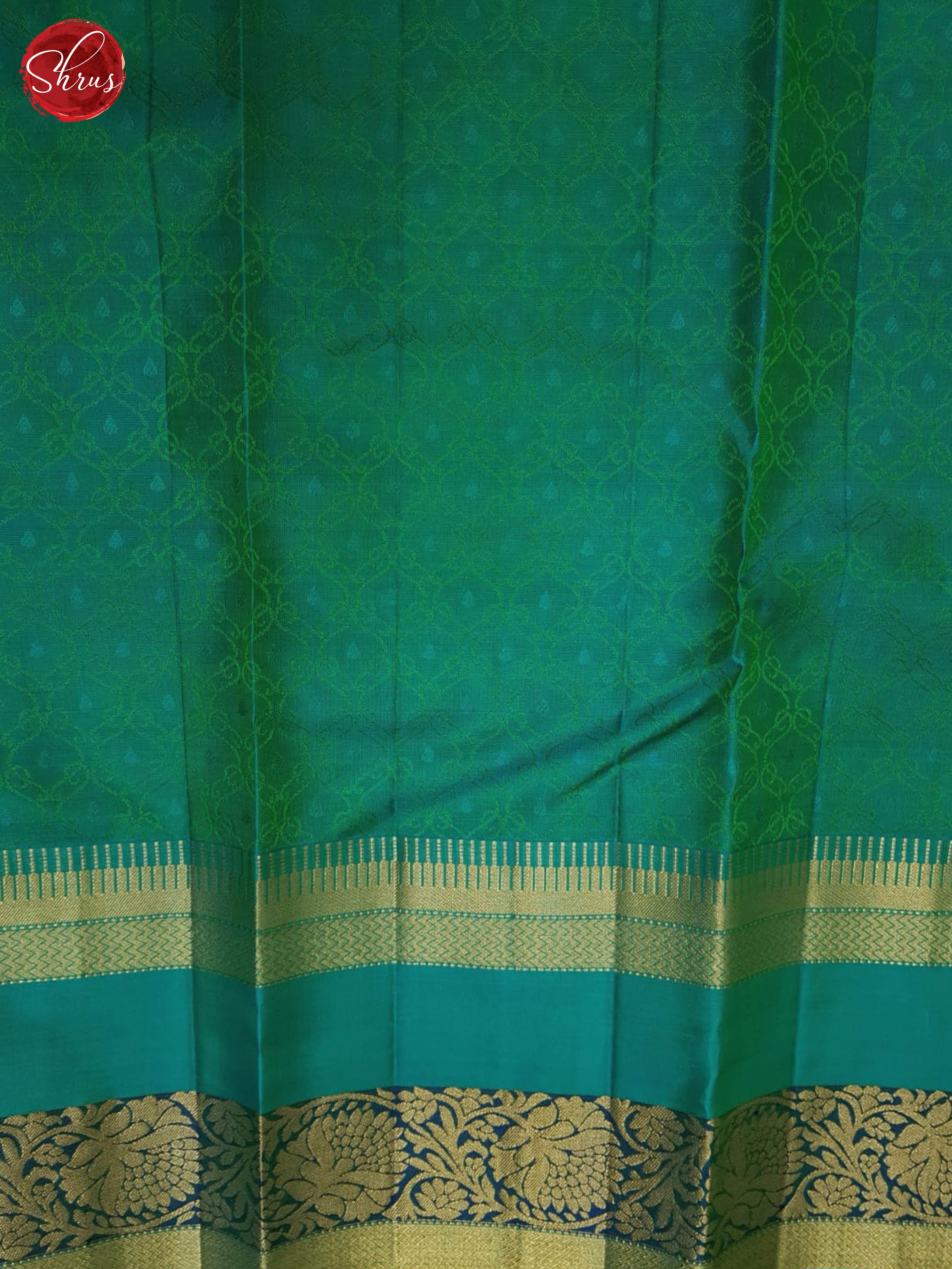 Green And Blue-Kanchipuram Silk Saree - Shop on ShrusEternity.com