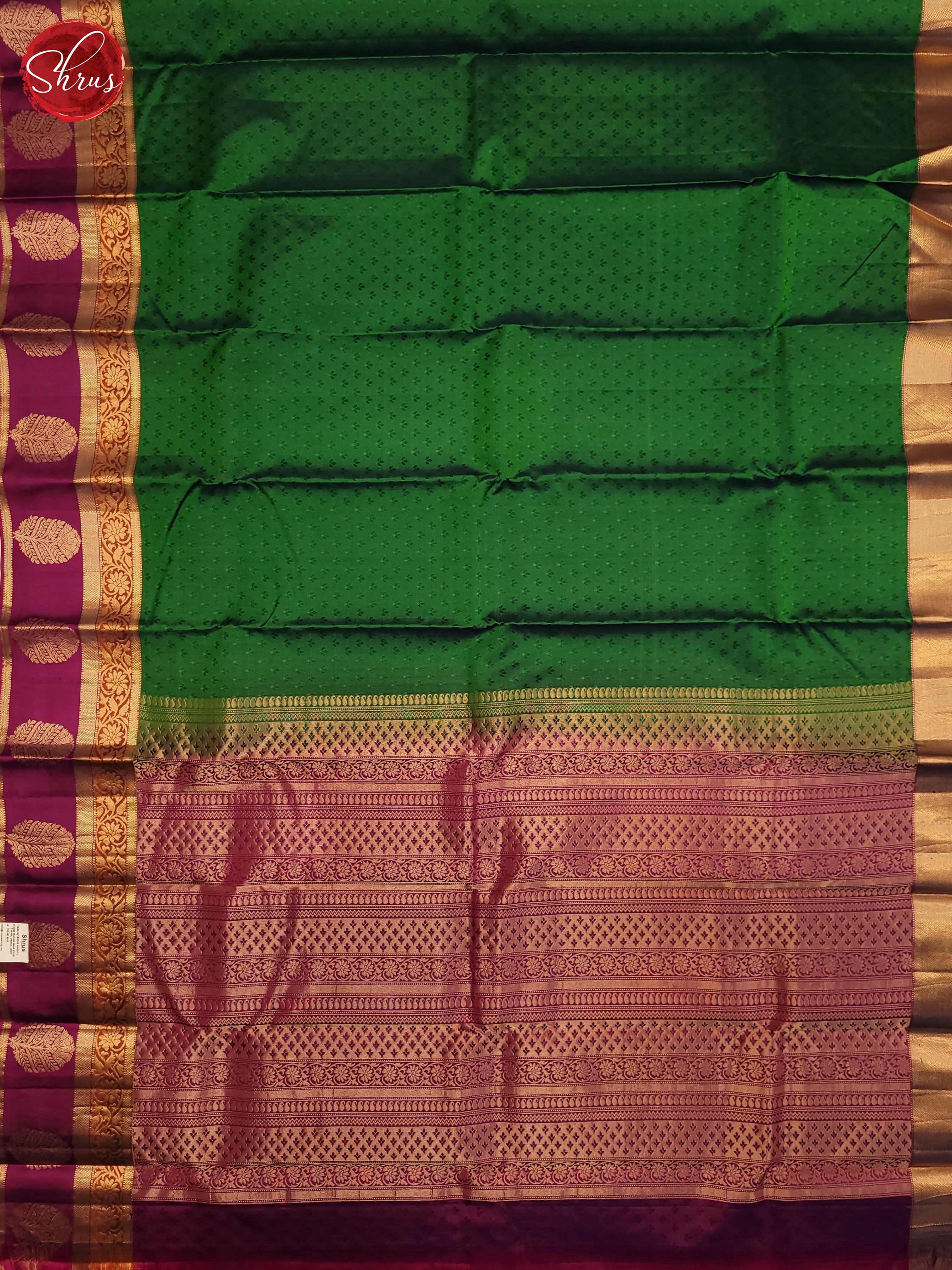 green and violet-Kanchiouram Silk saree - Shop on ShrusEternity.com