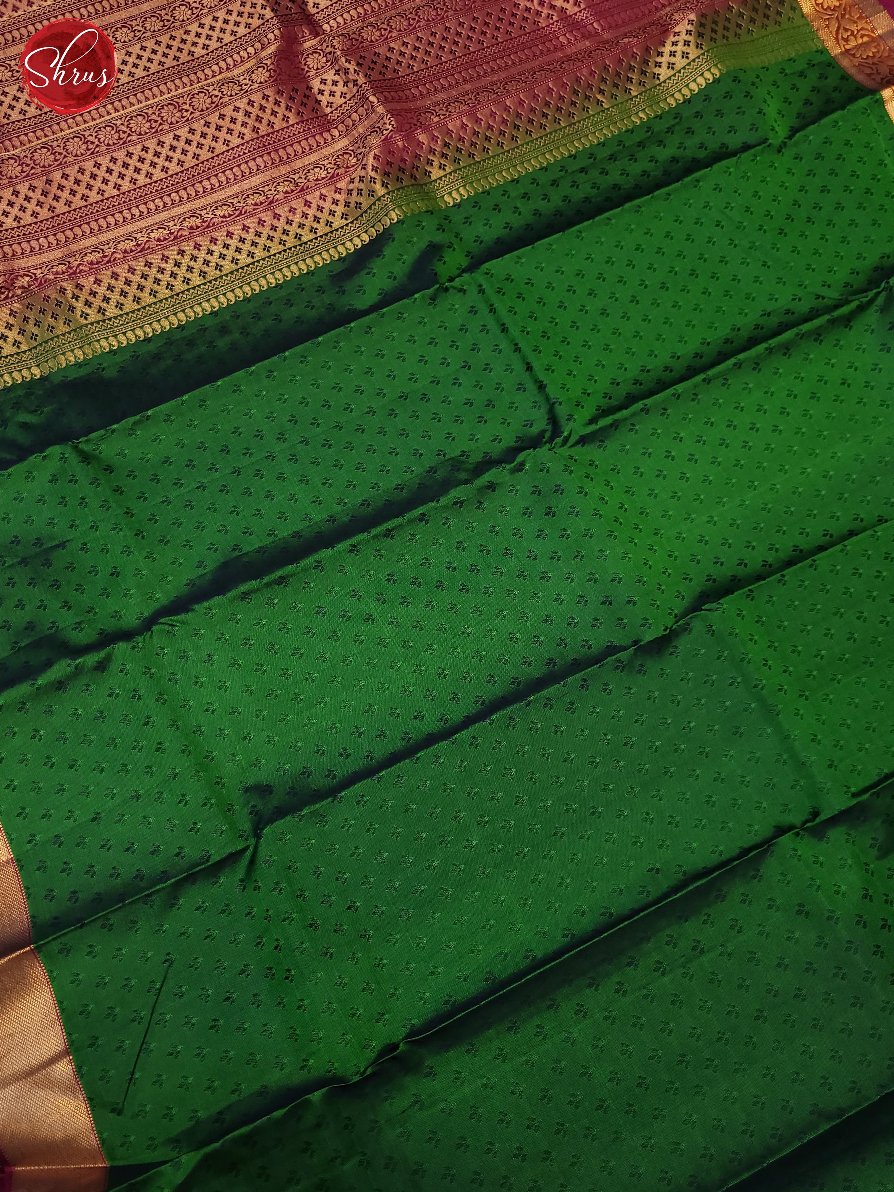 green and violet-Kanchiouram Silk saree - Shop on ShrusEternity.com