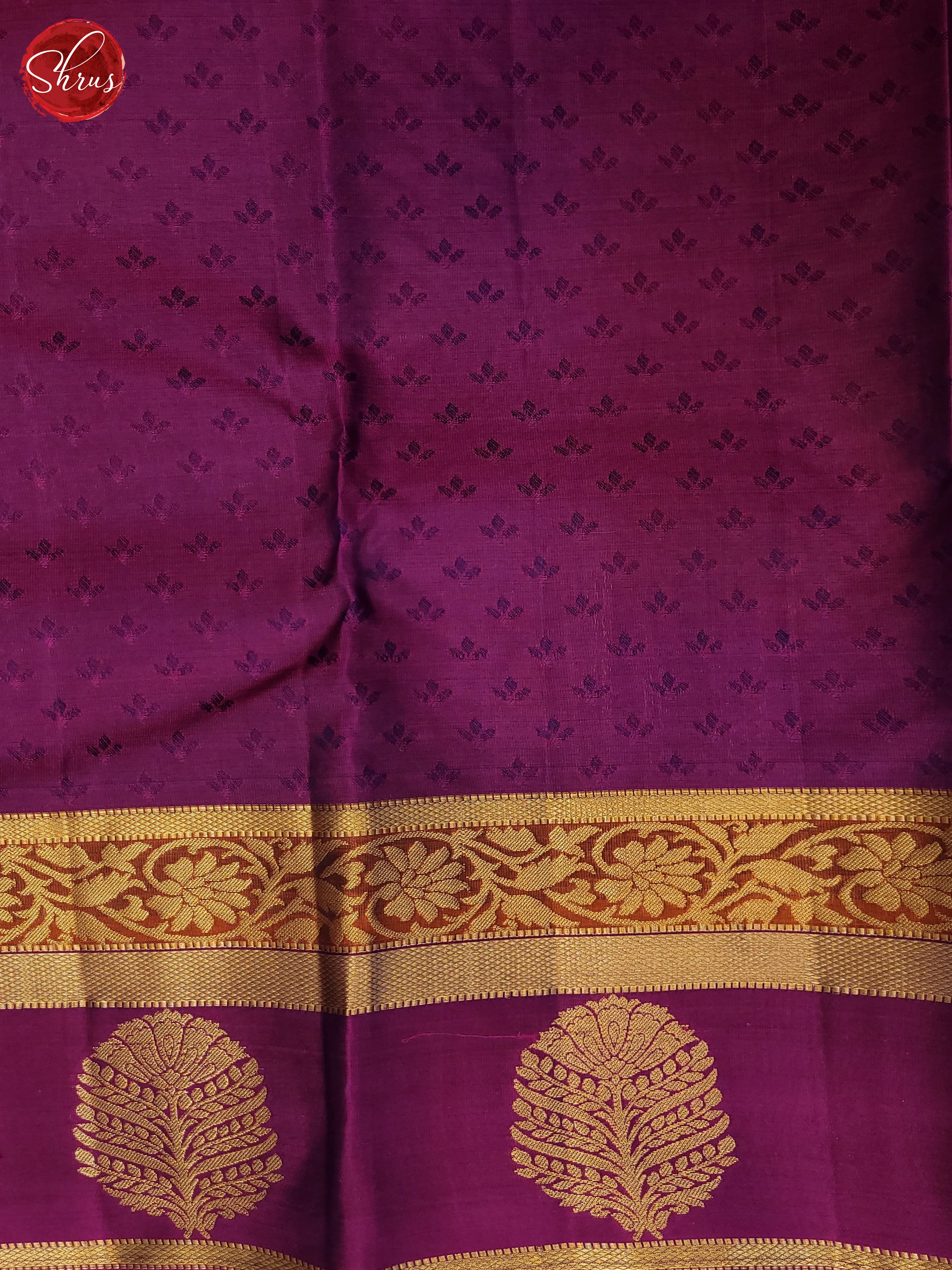 green and violet-Kanchiouram Silk saree - Shop on ShrusEternity.com