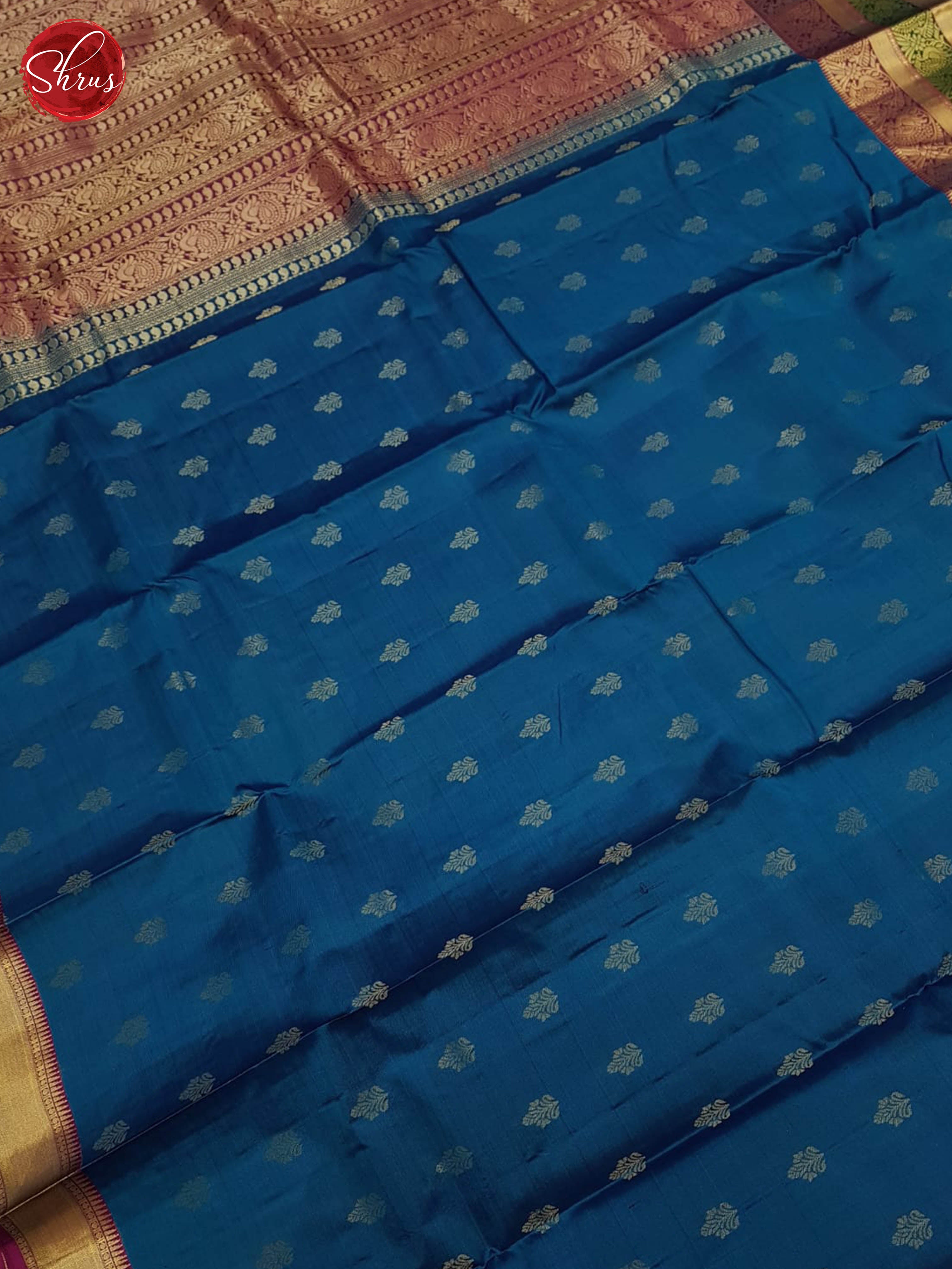 Blue And Wine-Kanchipuram Silk saree - Shop on ShrusEternity.com