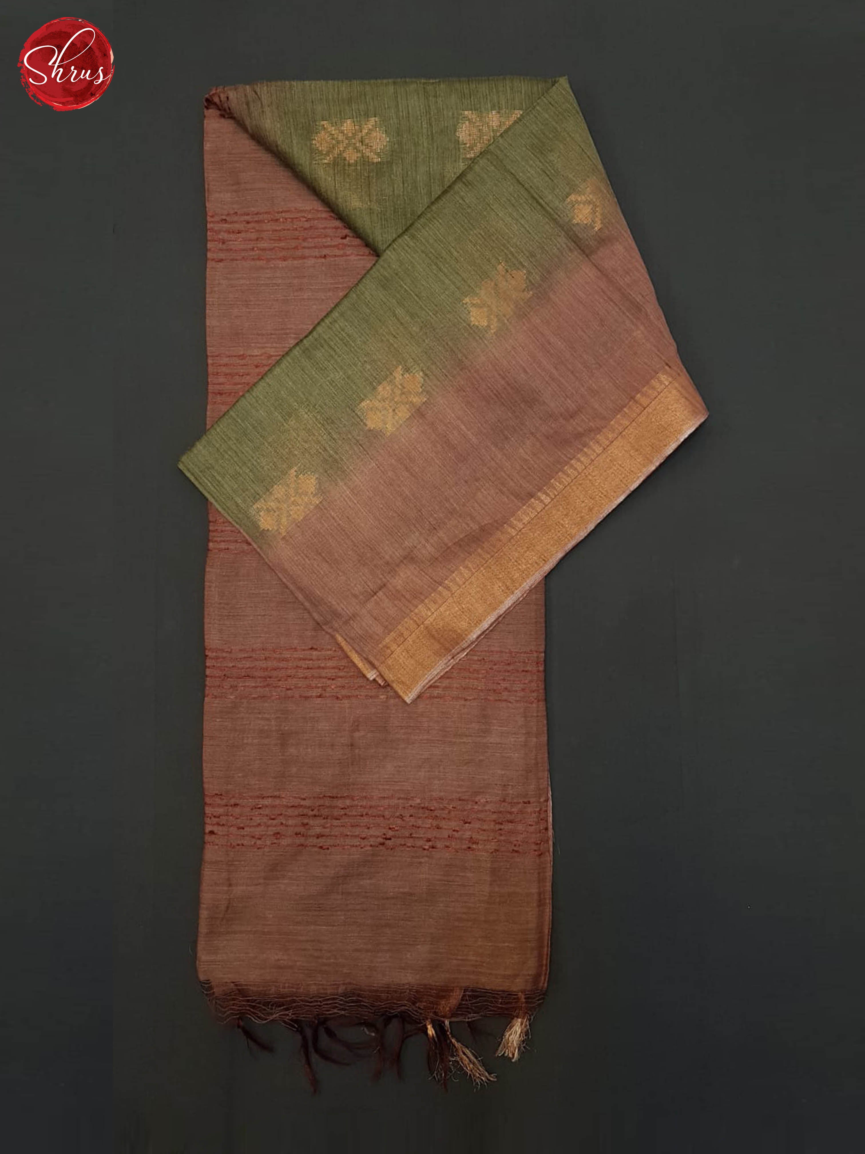 Green & Brown- Semi Tussar Saree - Shop on ShrusEternity.com