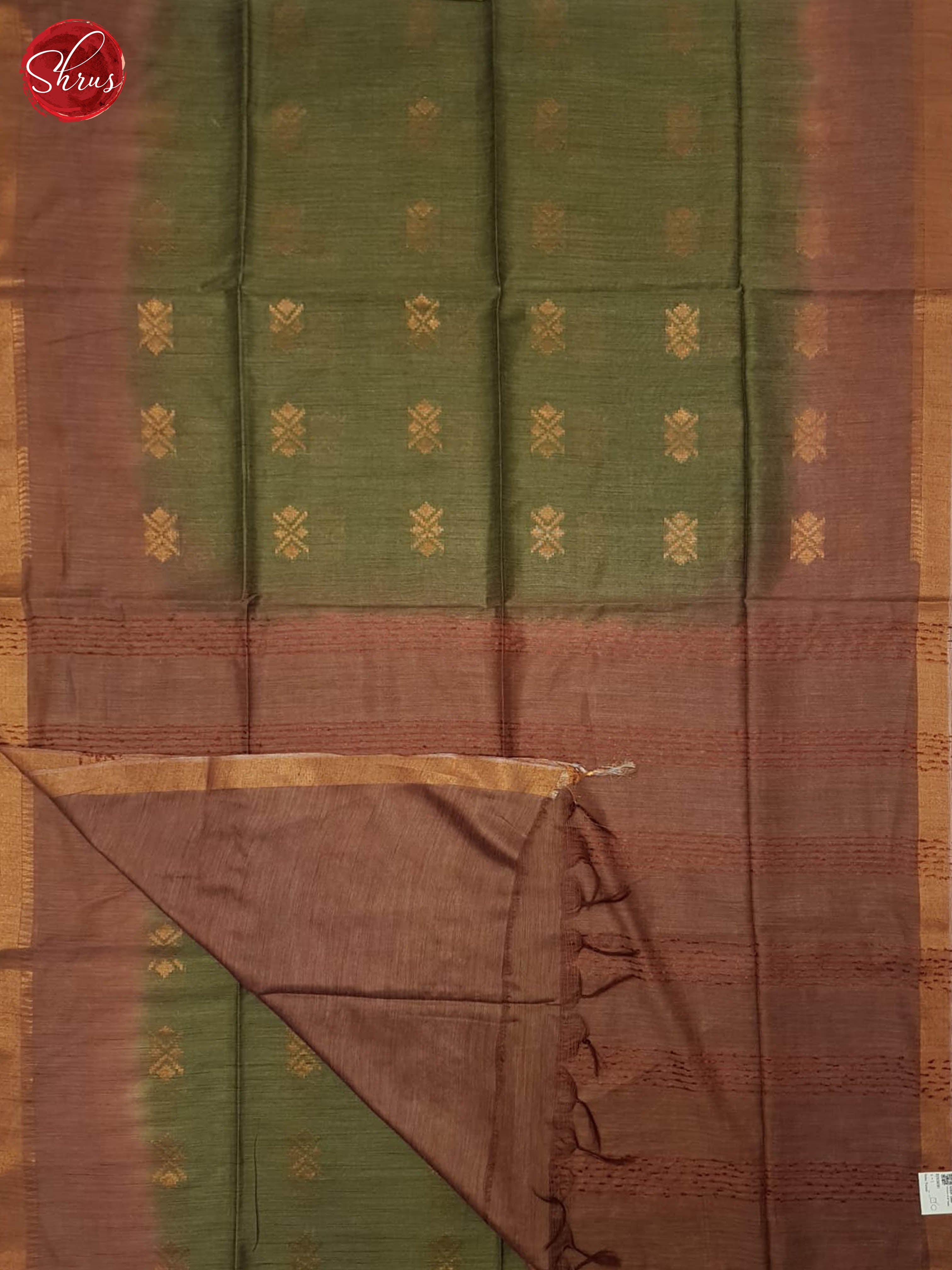 Green & Brown- Semi Tussar Saree - Shop on ShrusEternity.com