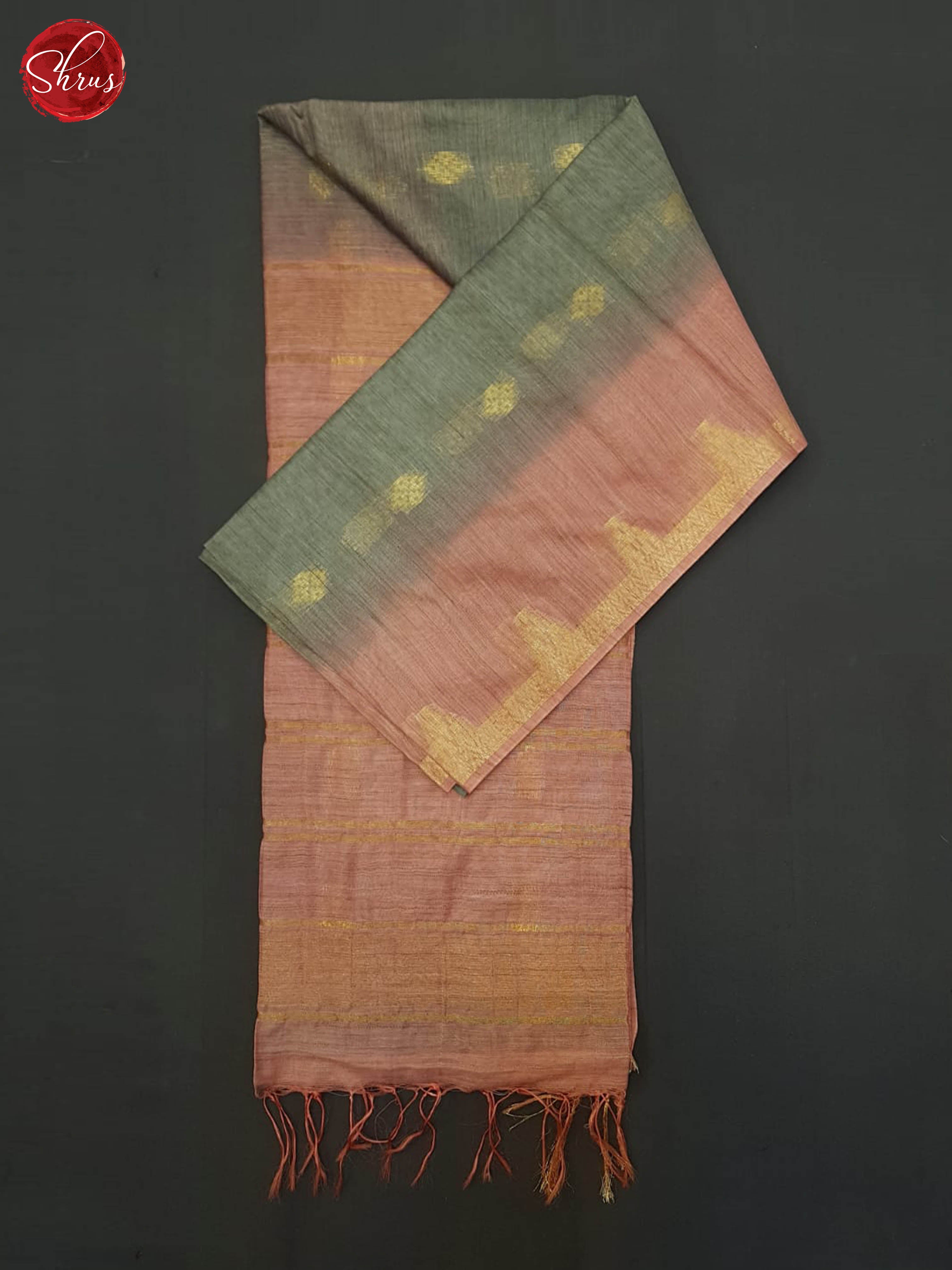 Grey & Pink- Semi Tussar Saree - Shop on ShrusEternity.com