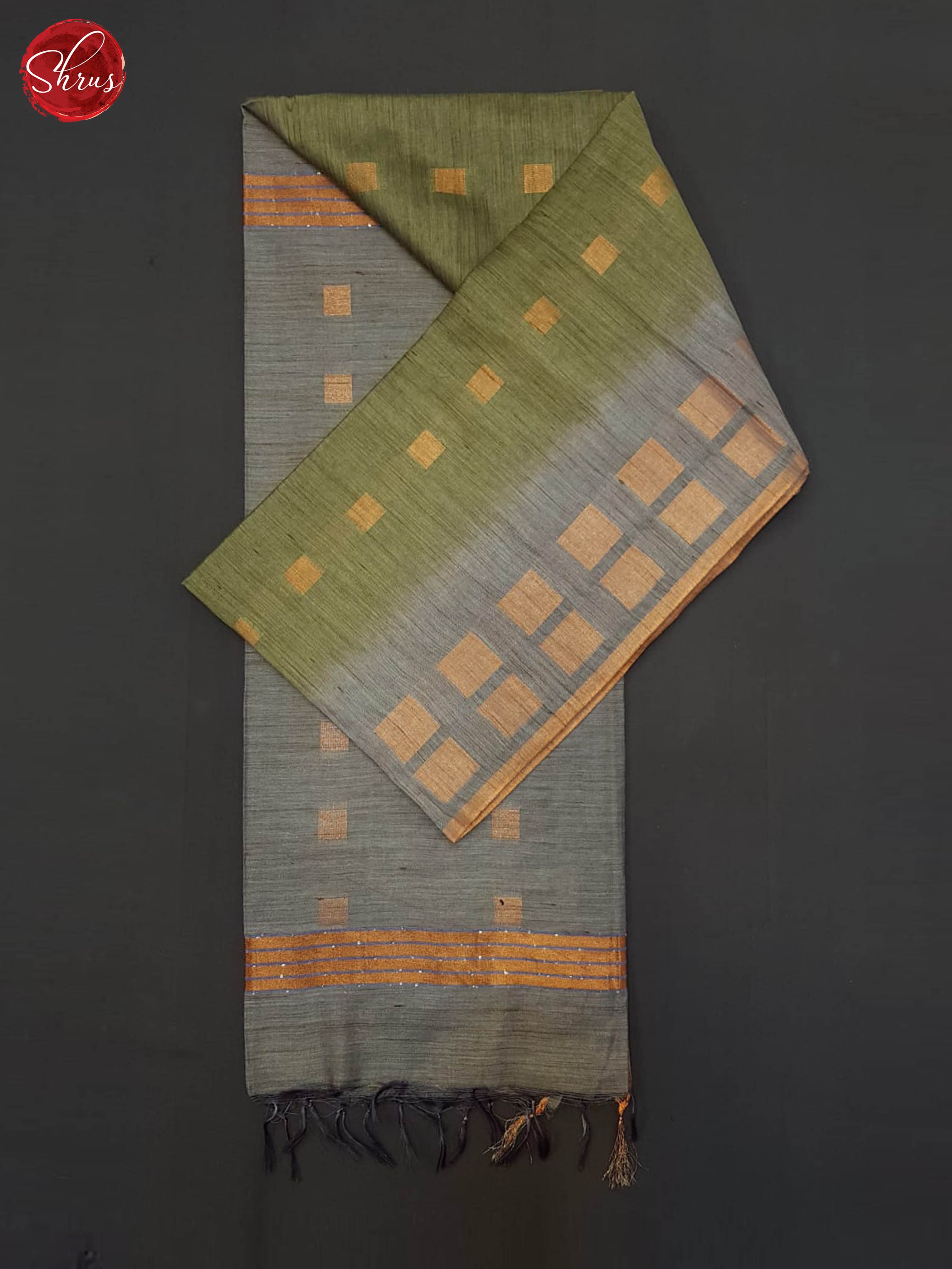 Green & Grey - Semi Tussar Saree - Shop on ShrusEternity.com