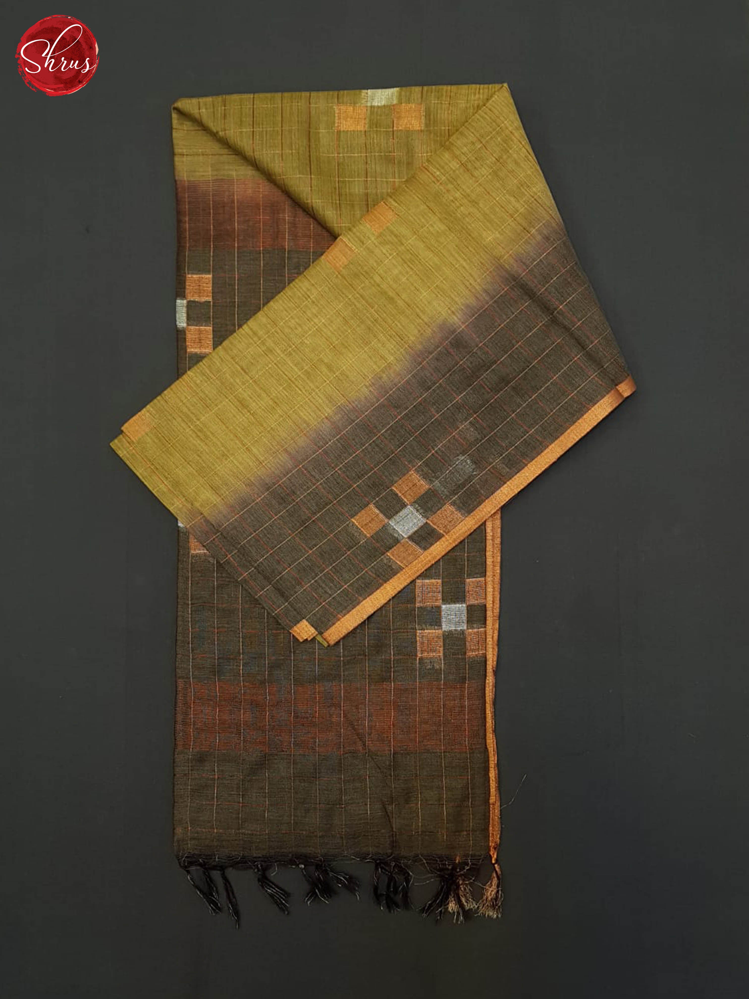 Mustard & Brown - Semi Tussar Saree - Shop on ShrusEternity.com