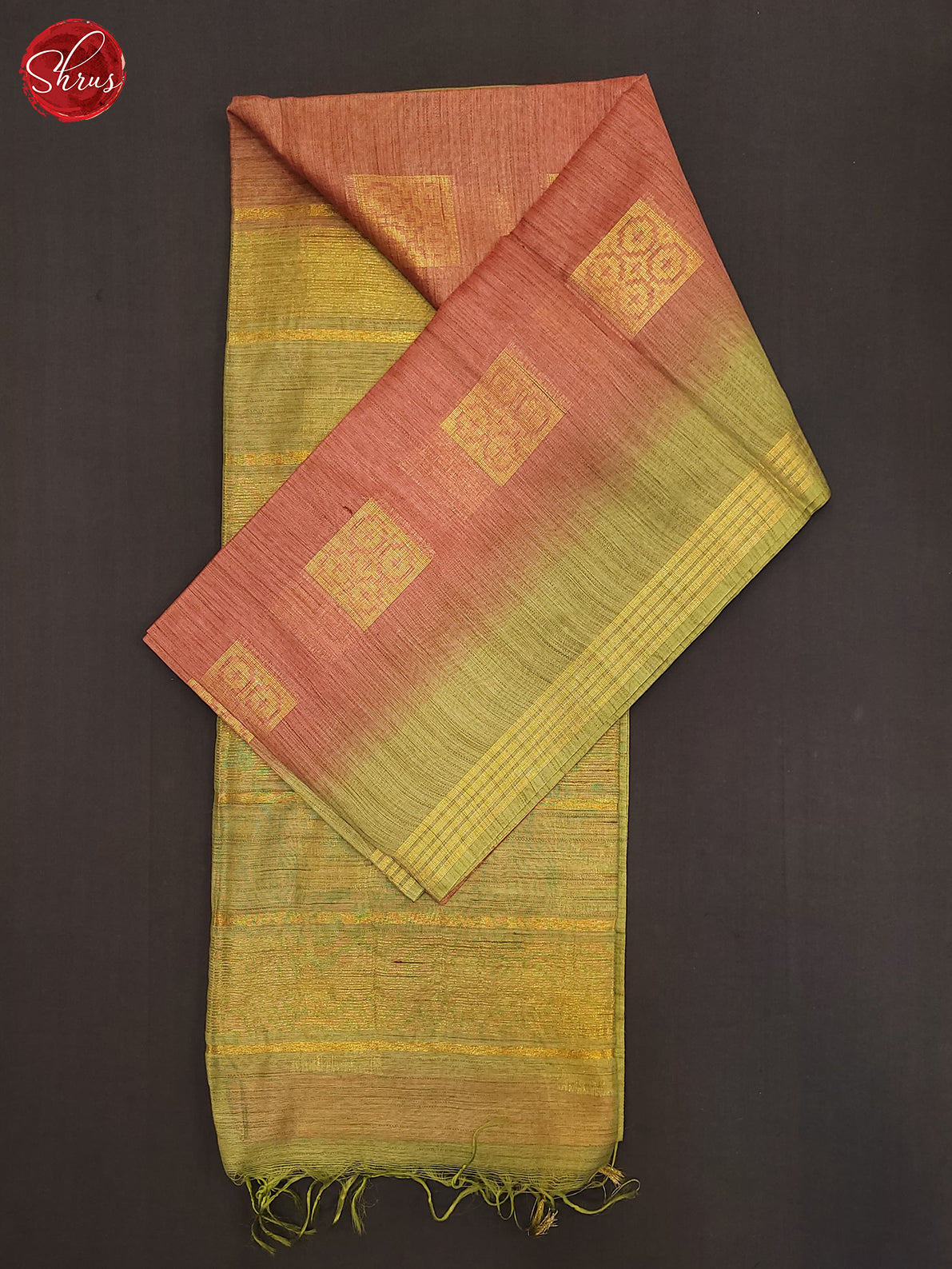 Peach & Green - Semi Tussar Saree - Shop on ShrusEternity.com