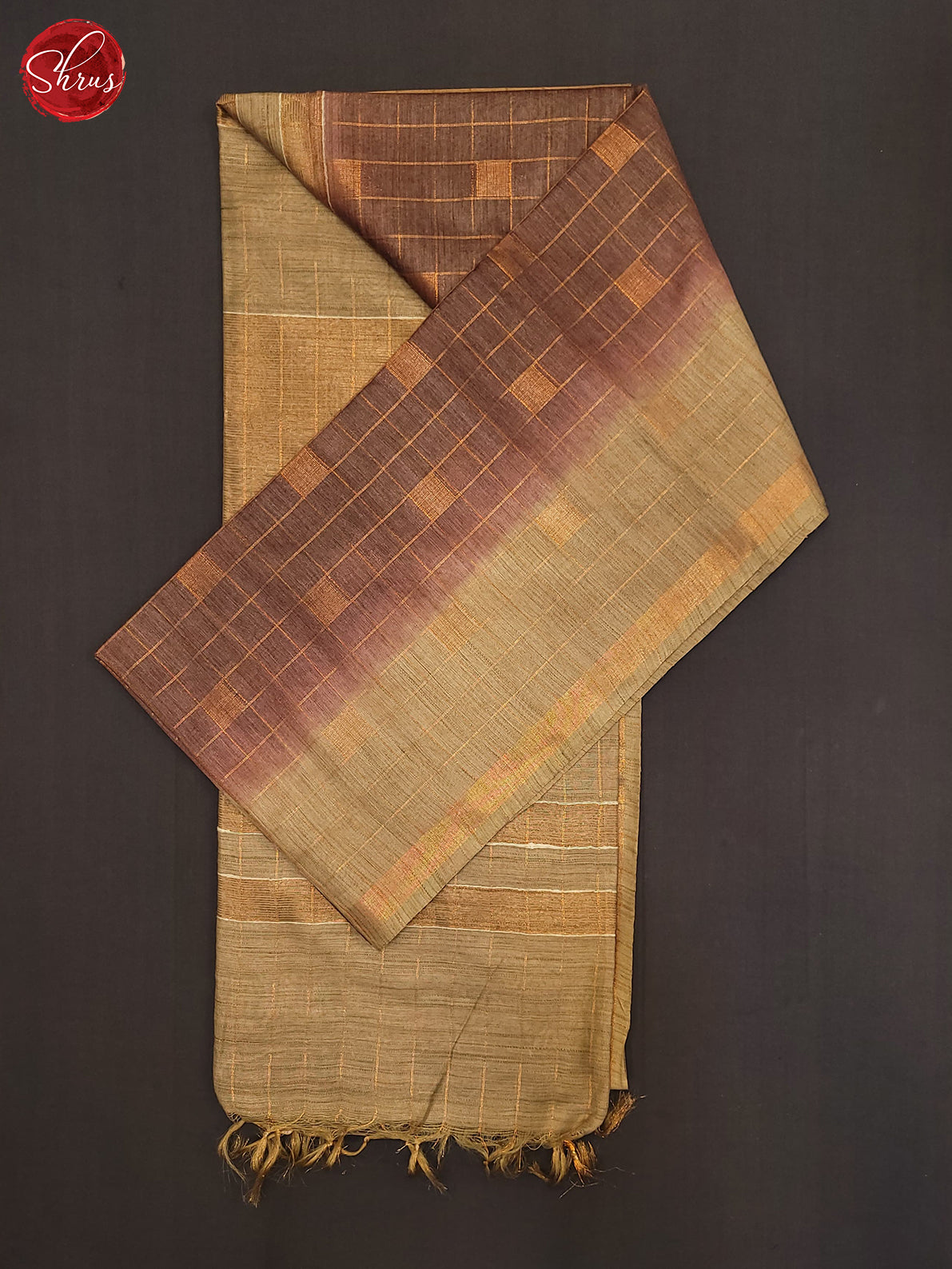 Brown & Beige - Semi Tussar Saree - Shop on ShrusEternity.com