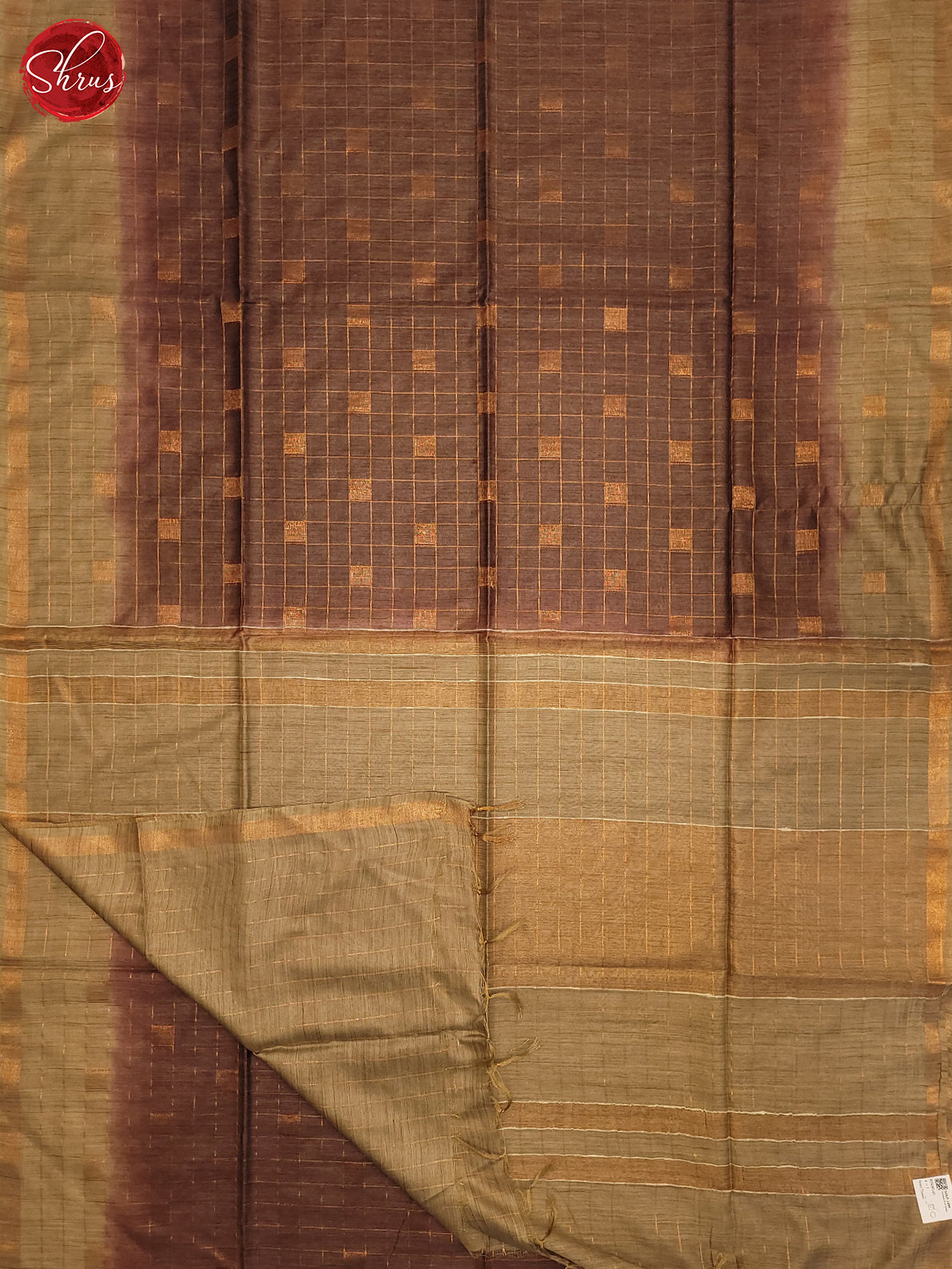 Brown & Beige - Semi Tussar Saree - Shop on ShrusEternity.com