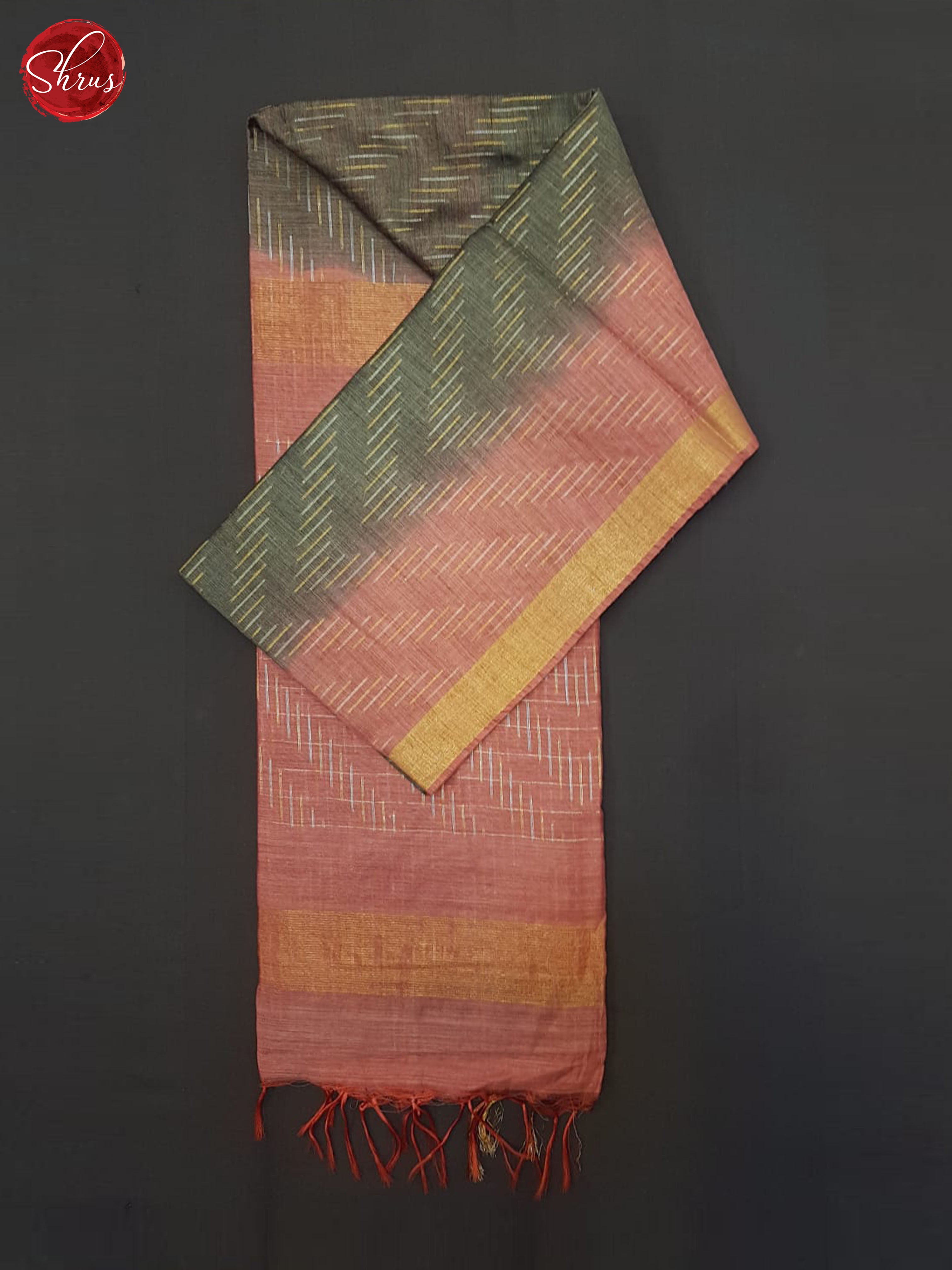 Grey & Pink - Semi Tussar Saree - Shop on ShrusEternity.com