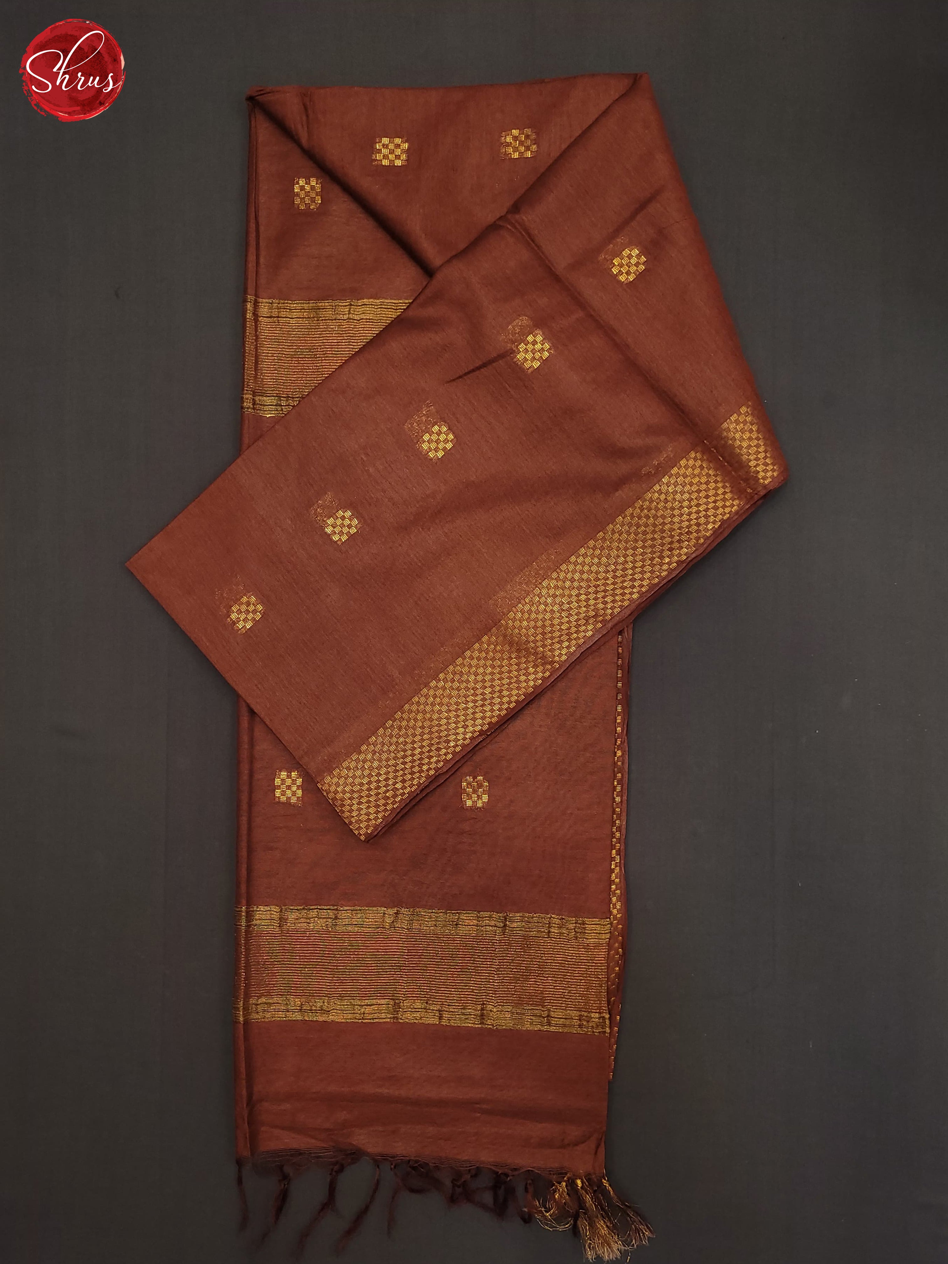 Brown(Single Tone) - Semi Tussar Saree - Shop on ShrusEternity.com