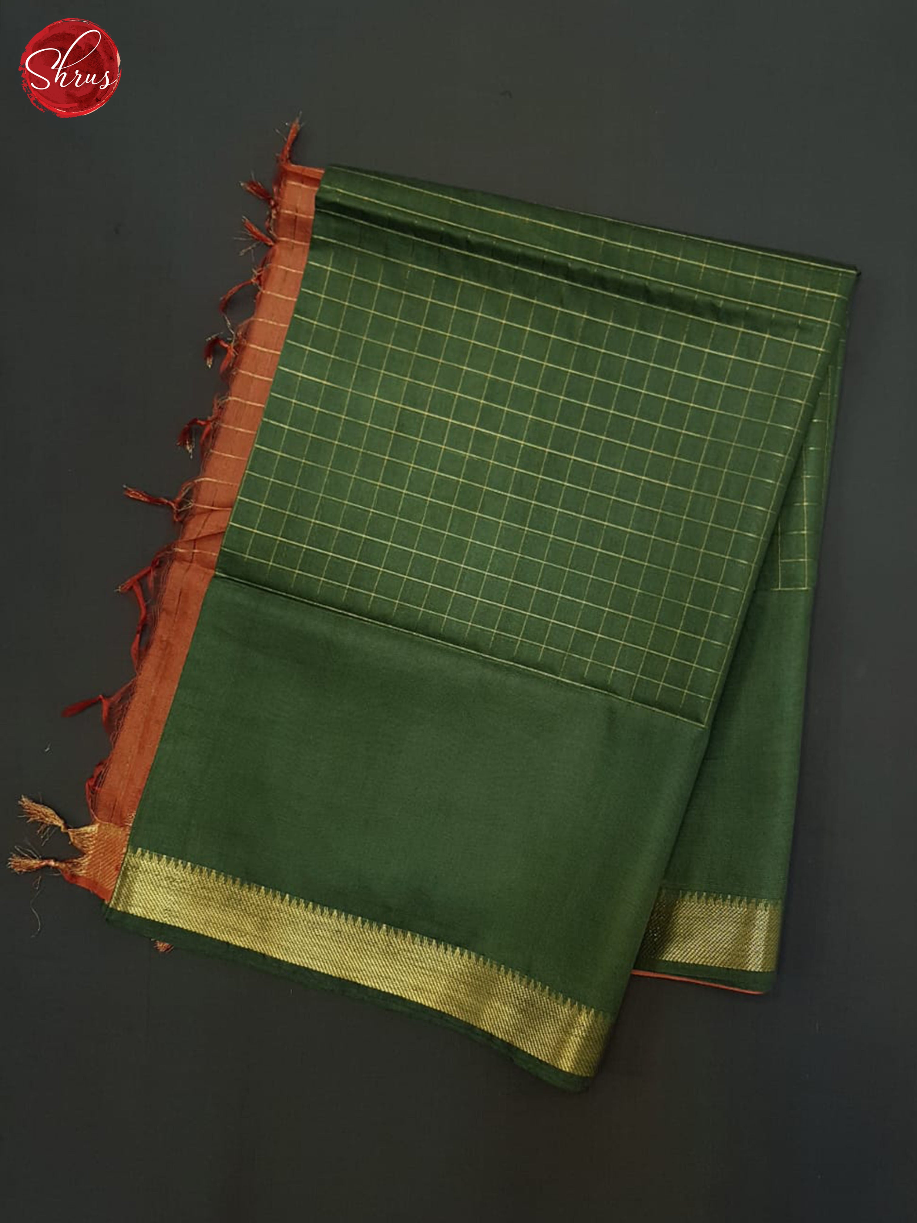 Green & Orange- Semi Tussar Saree - Shop on ShrusEternity.com