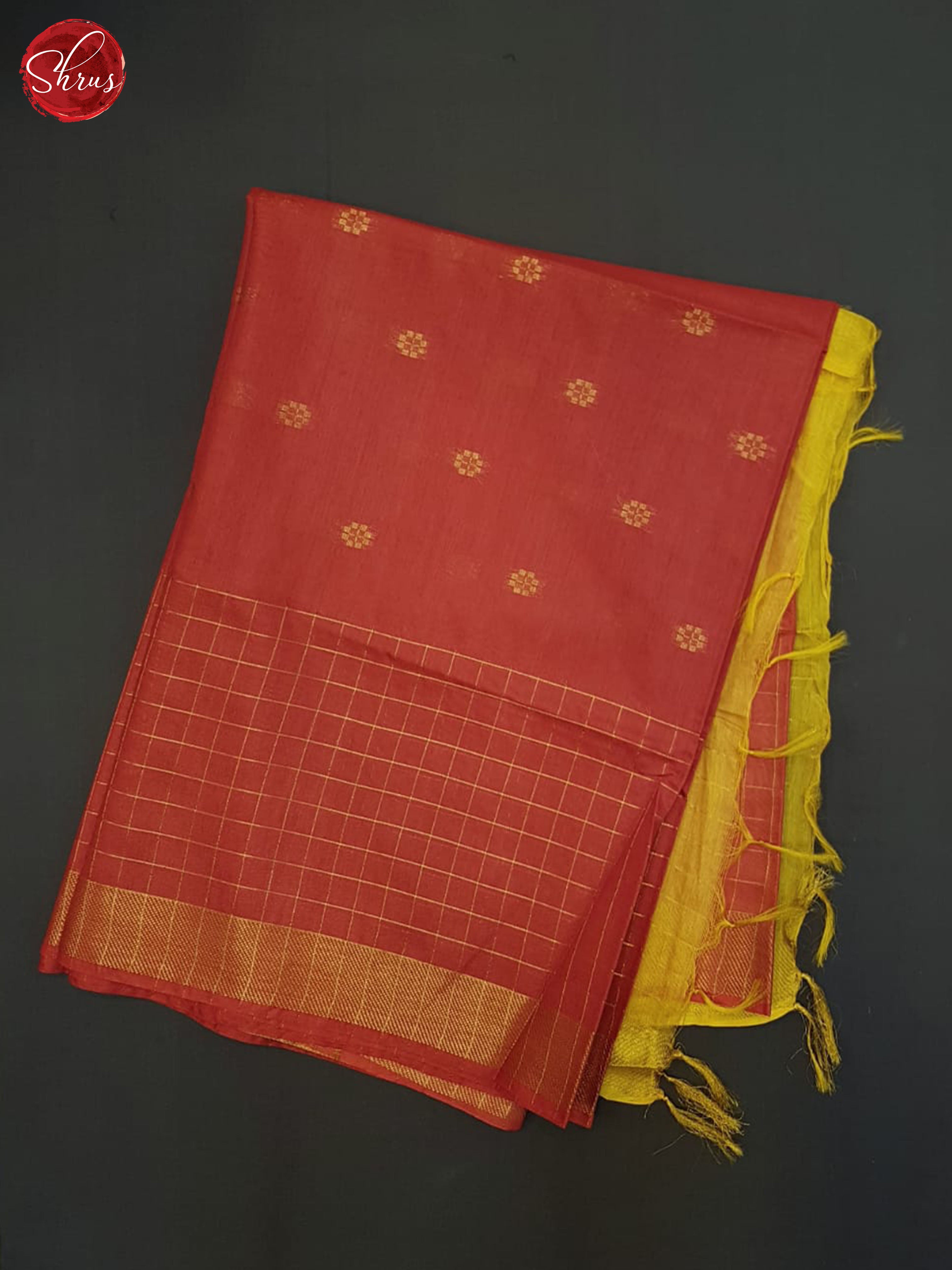 Red & Yellow- Semi Tussar Saree - Shop on ShrusEternity.com