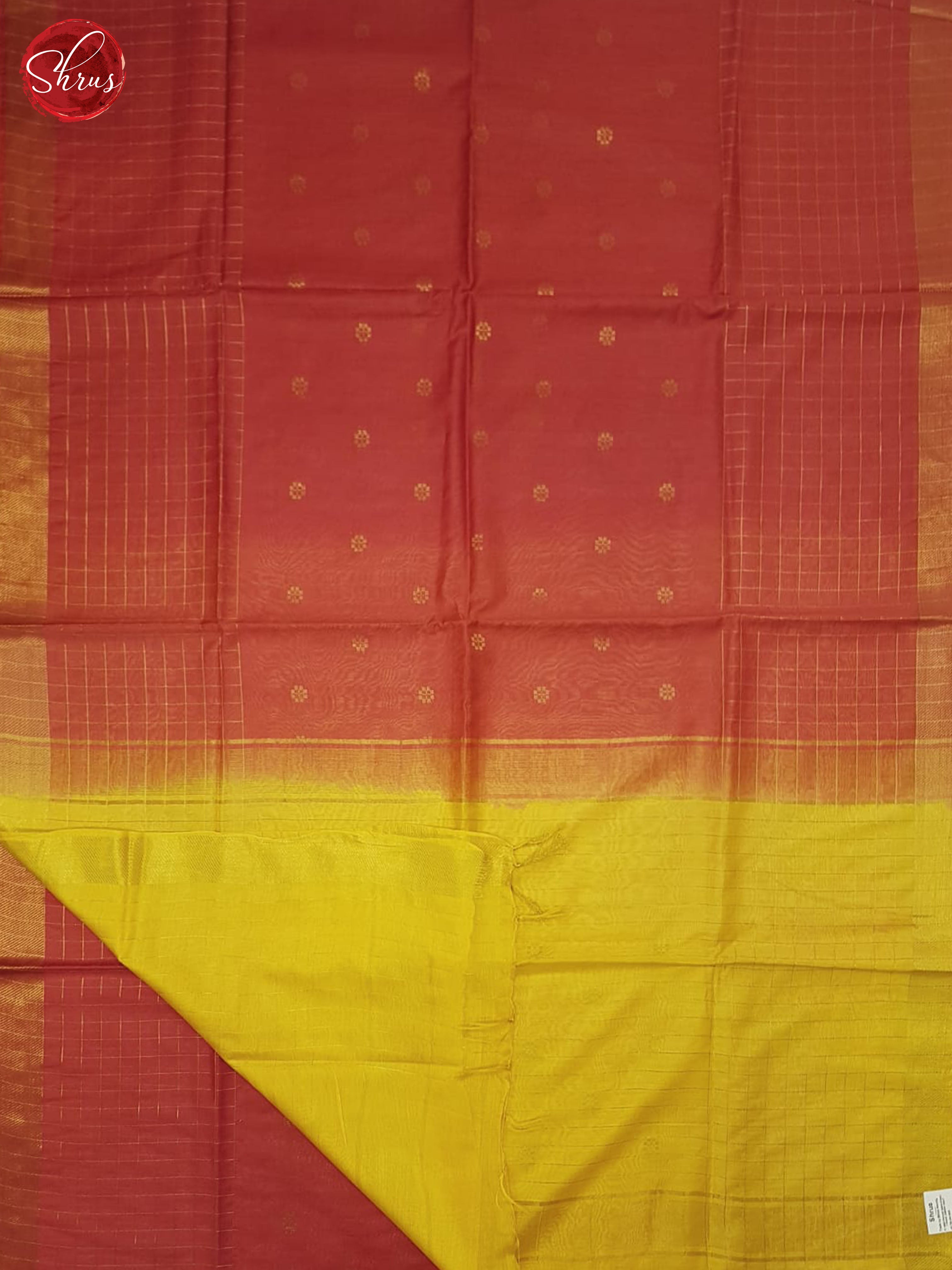 Red & Yellow- Semi Tussar Saree - Shop on ShrusEternity.com