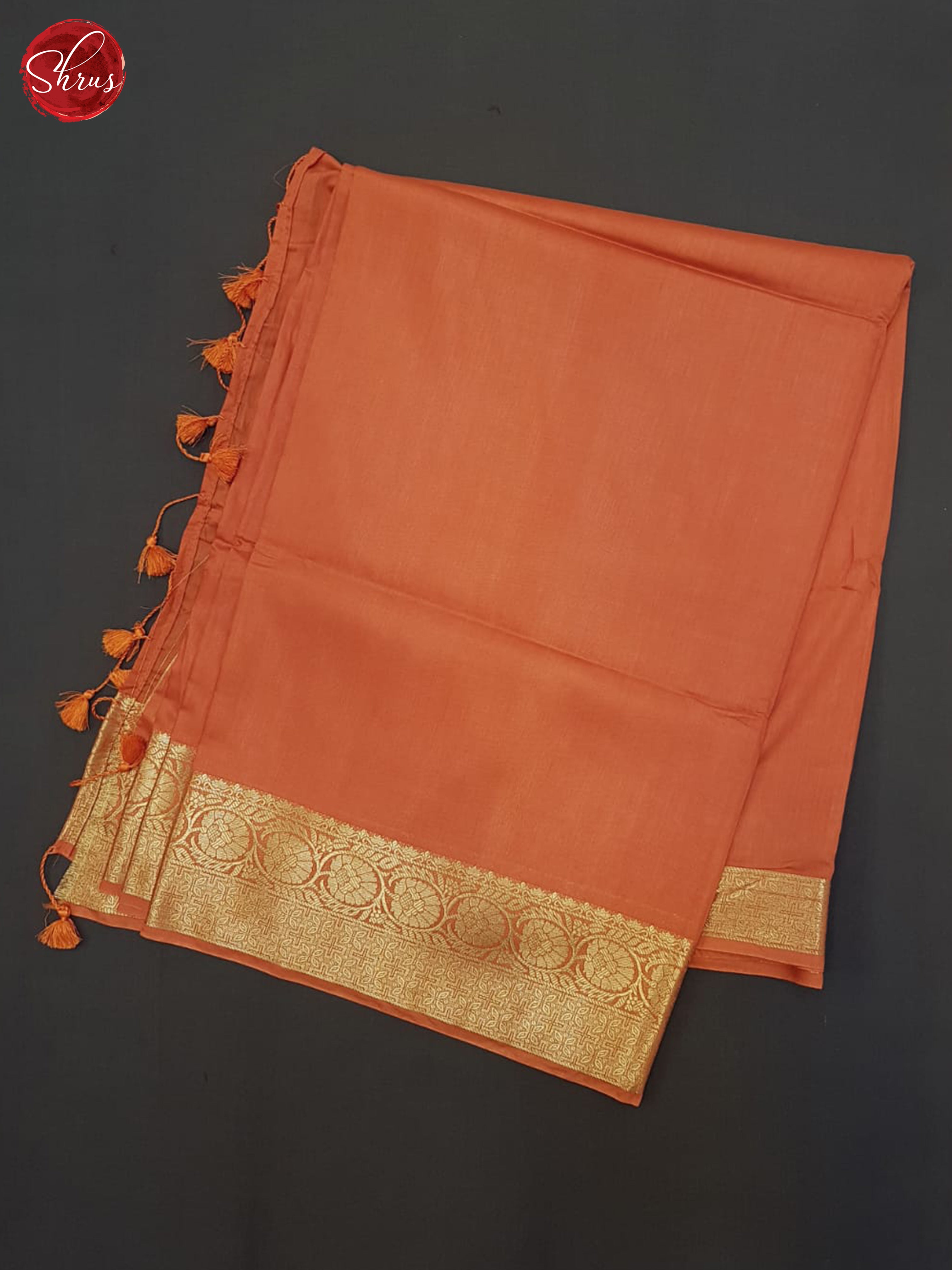 Orange(Single Tone)- Semi Crepe Saree - Shop on ShrusEternity.com