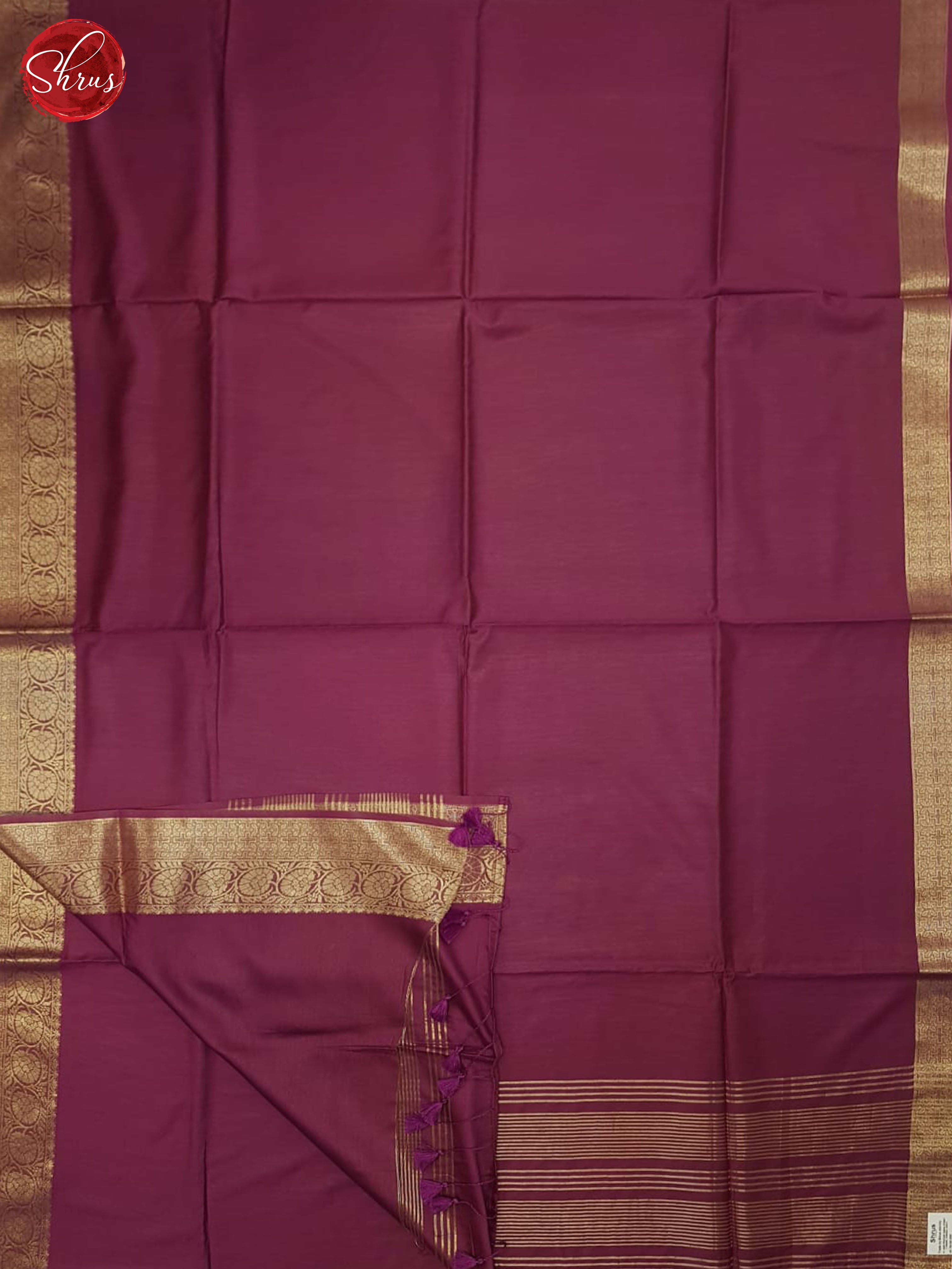 Dusty Wine(Single Tone)- Semi Crepe Saree - Shop on ShrusEternity.com