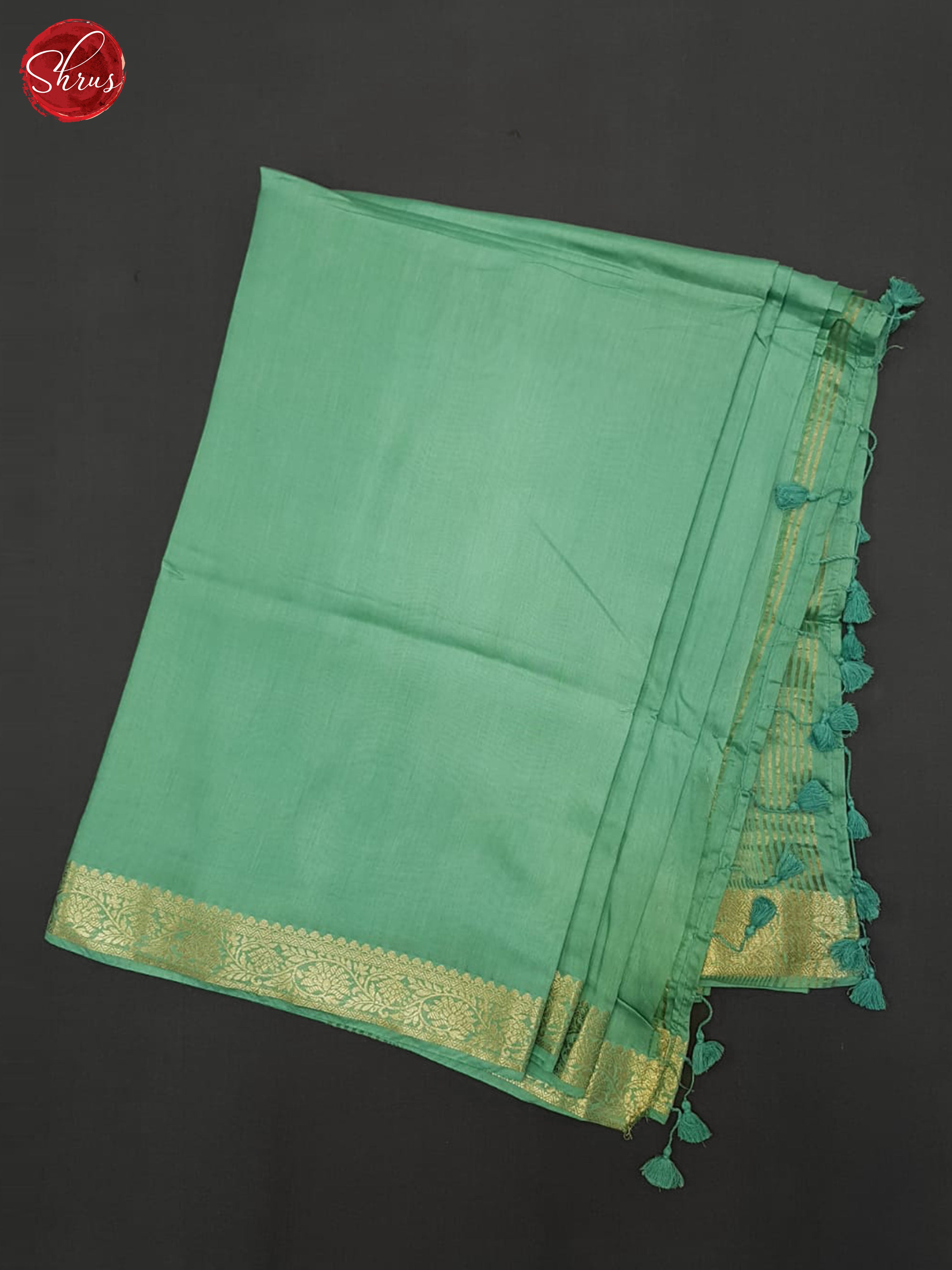 Teal Green(Single Tone) - Semi Crepe Saree - Shop on ShrusEternity.com