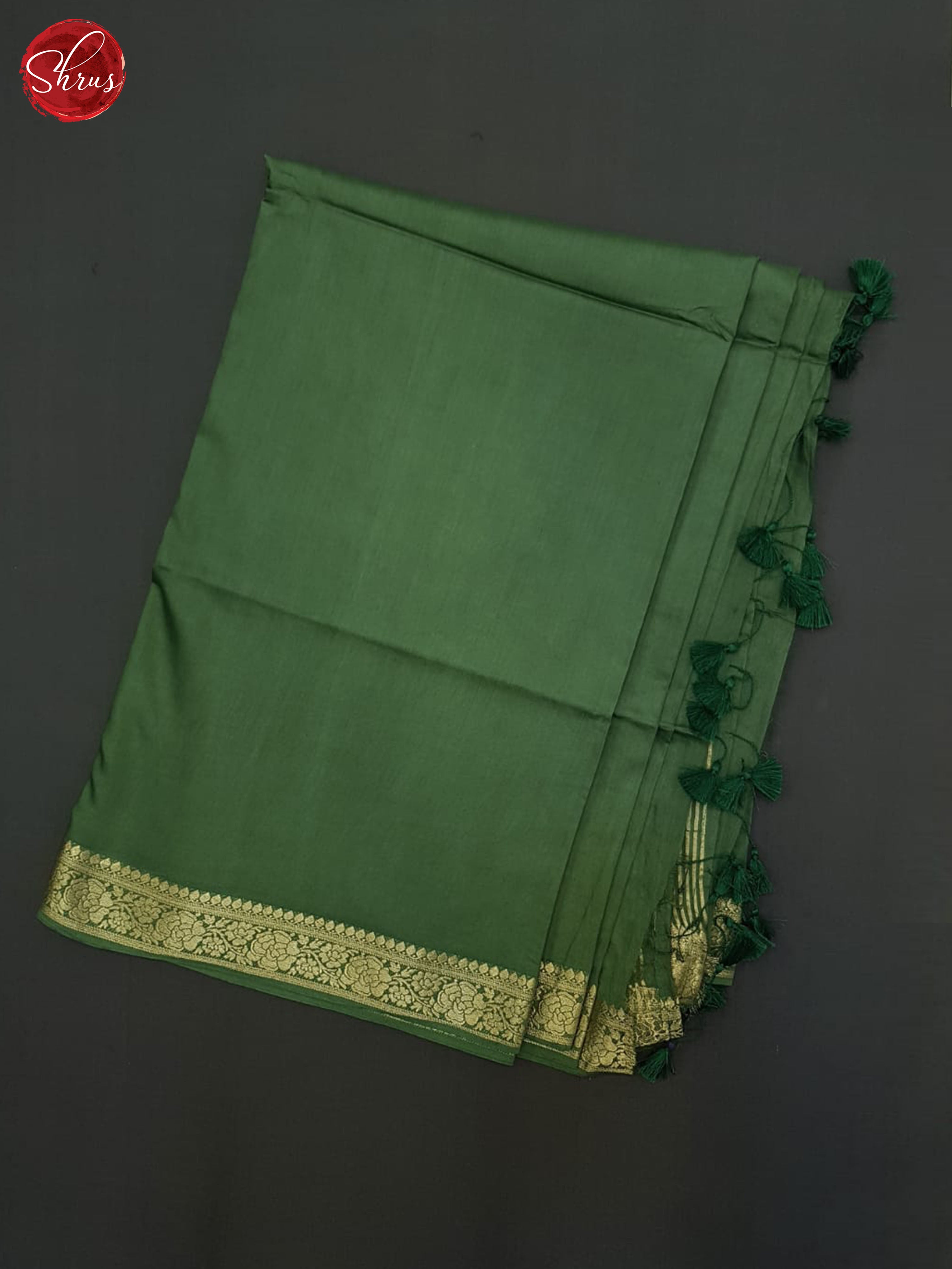 Green(Single Tone) - Semi Crepe Saree - Shop on ShrusEternity.com