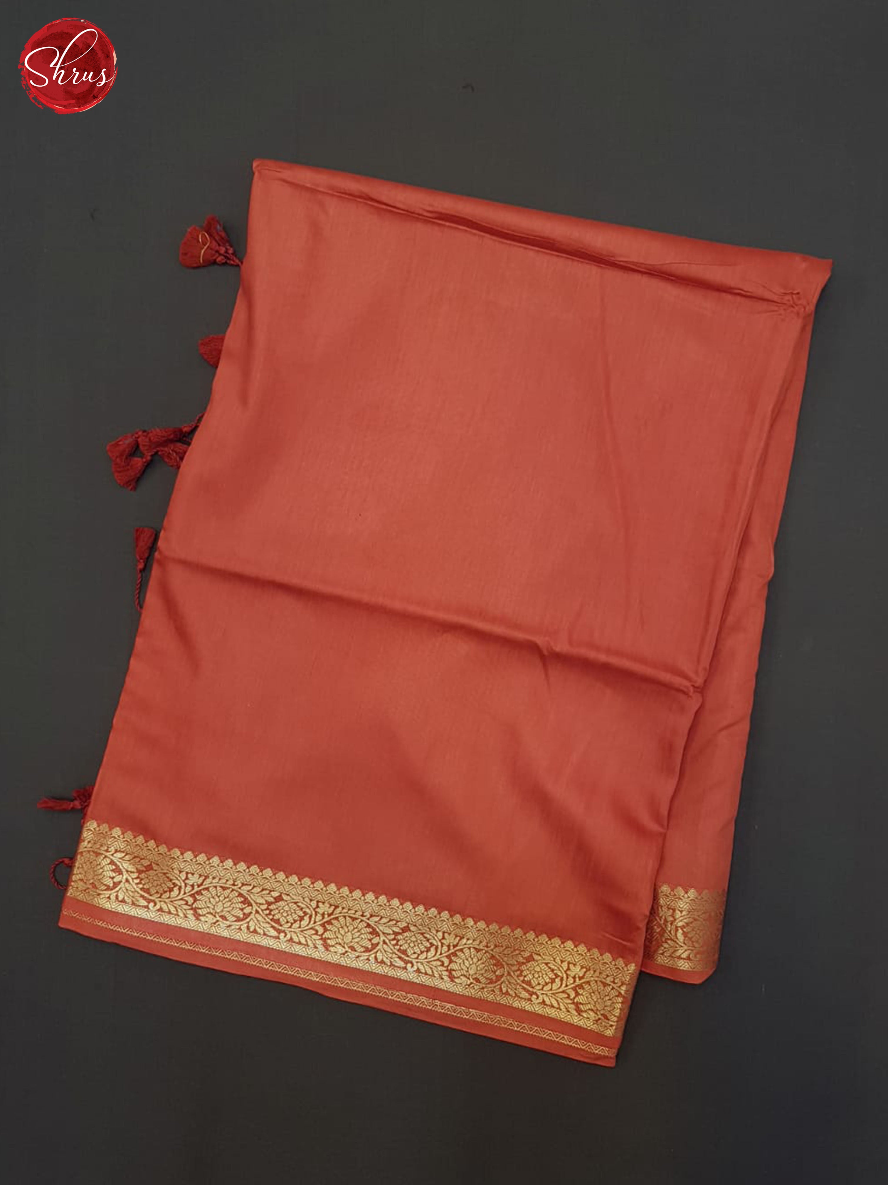 Orange(single Tone) - Semi Crepe Saree - Shop on ShrusEternity.com